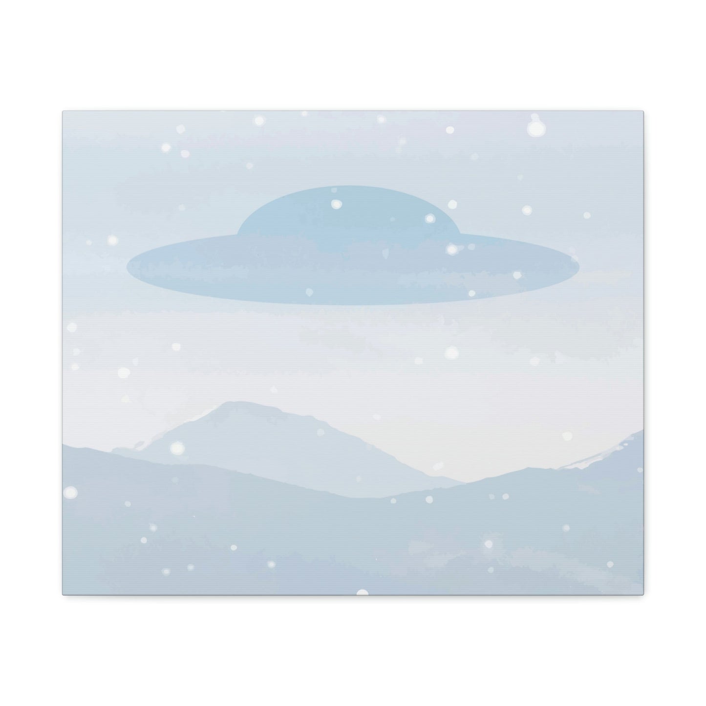 UFO Watercolor Winter Nature Aliens Arrival Classic Art Canvas Gallery Wraps Ichaku [Perfect Gifts Selection]