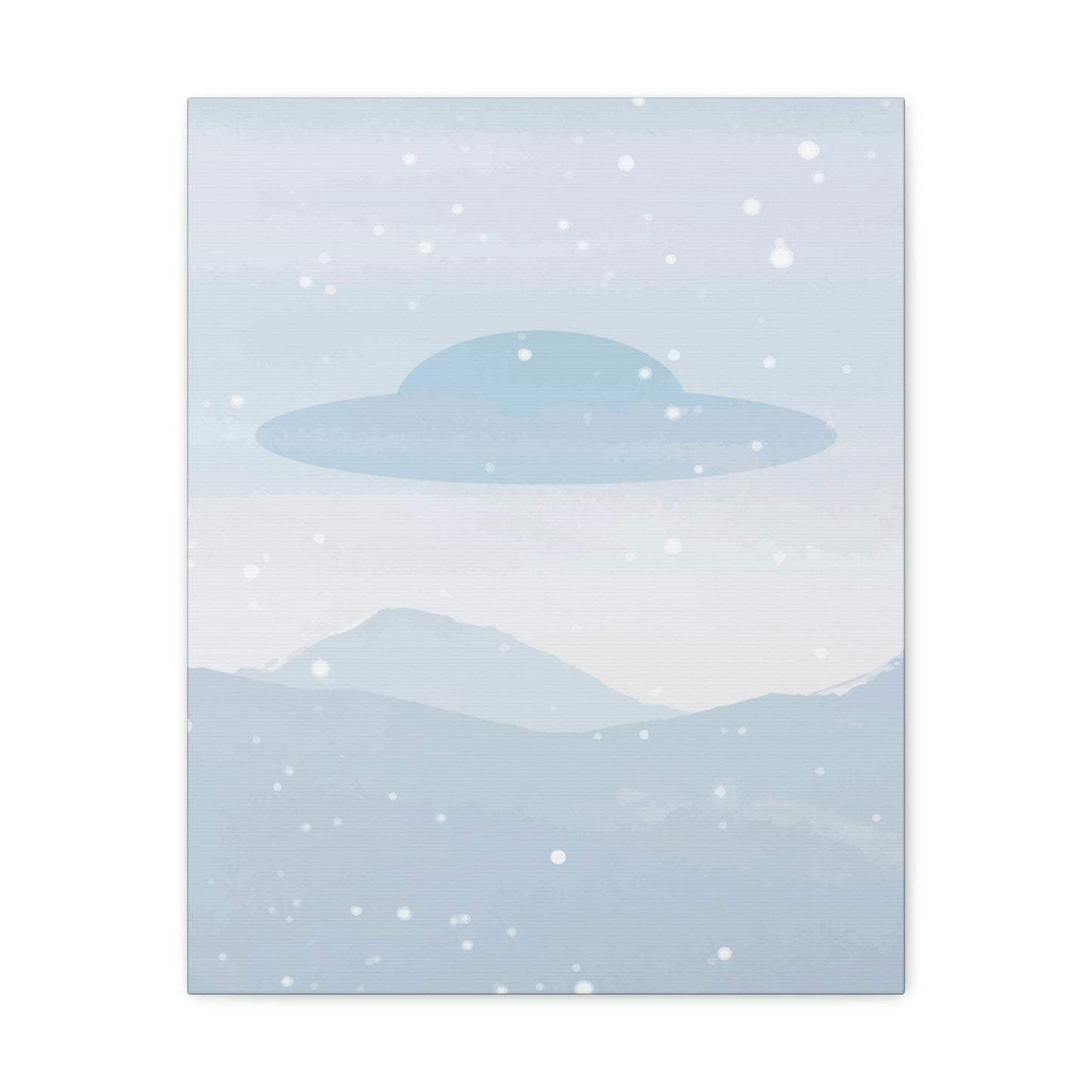 UFO Watercolor Winter Nature Aliens Arrival Classic Art Canvas Gallery Wraps Ichaku [Perfect Gifts Selection]