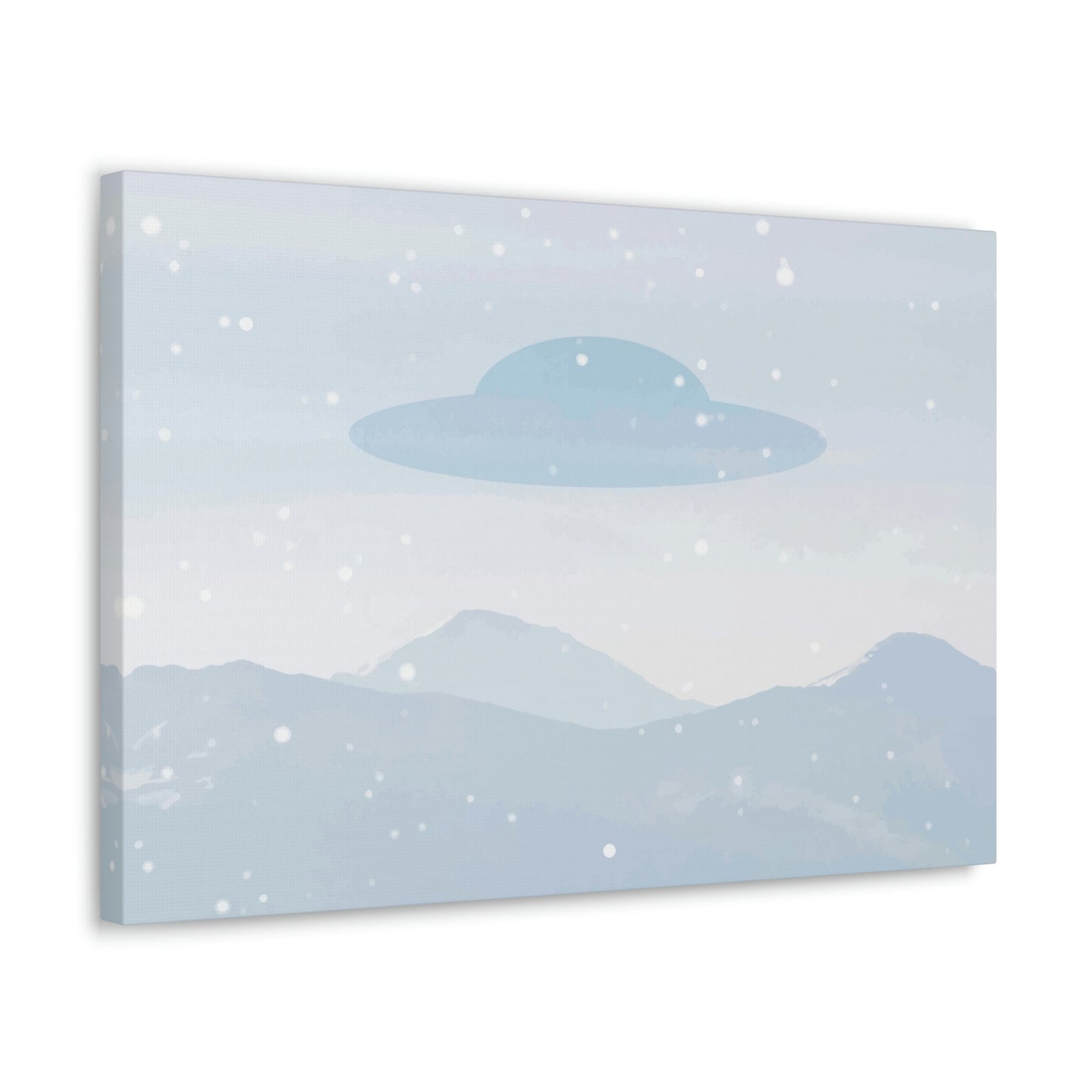 UFO Watercolor Winter Nature Aliens Arrival Classic Art Canvas Gallery Wraps Ichaku [Perfect Gifts Selection]