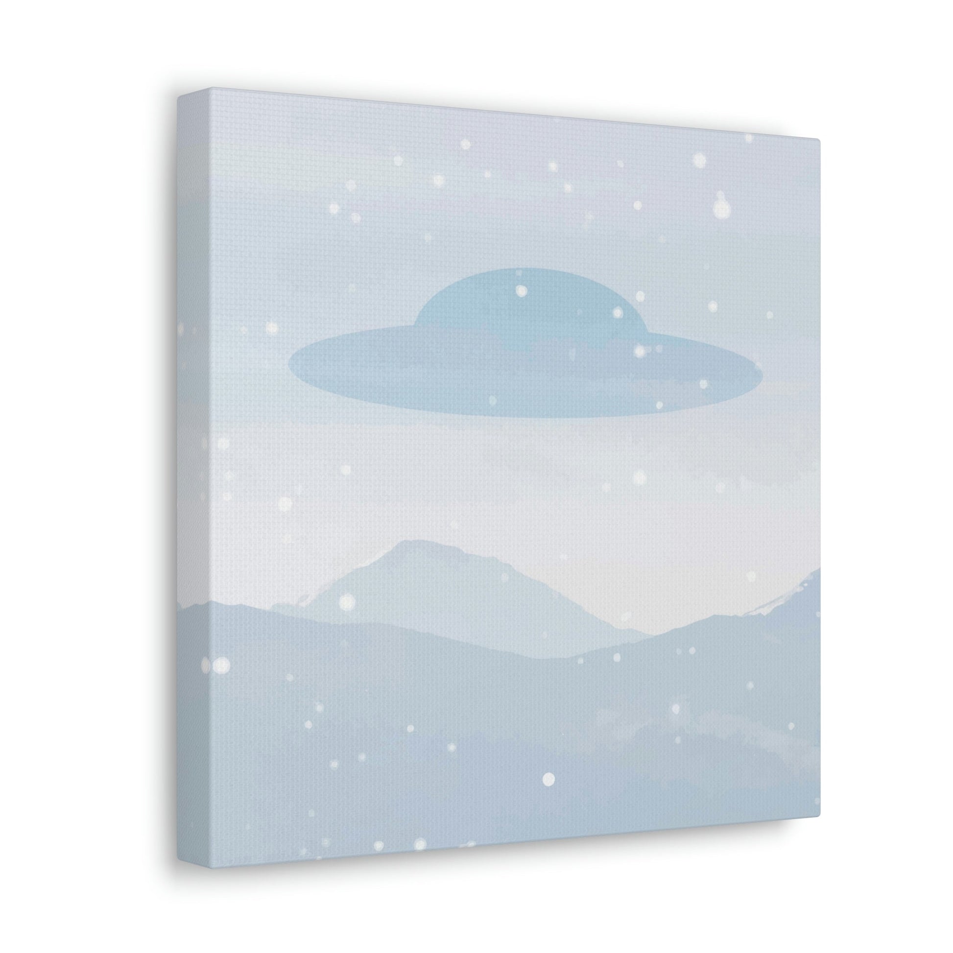 UFO Watercolor Winter Nature Aliens Arrival Classic Art Canvas Gallery Wraps Ichaku [Perfect Gifts Selection]