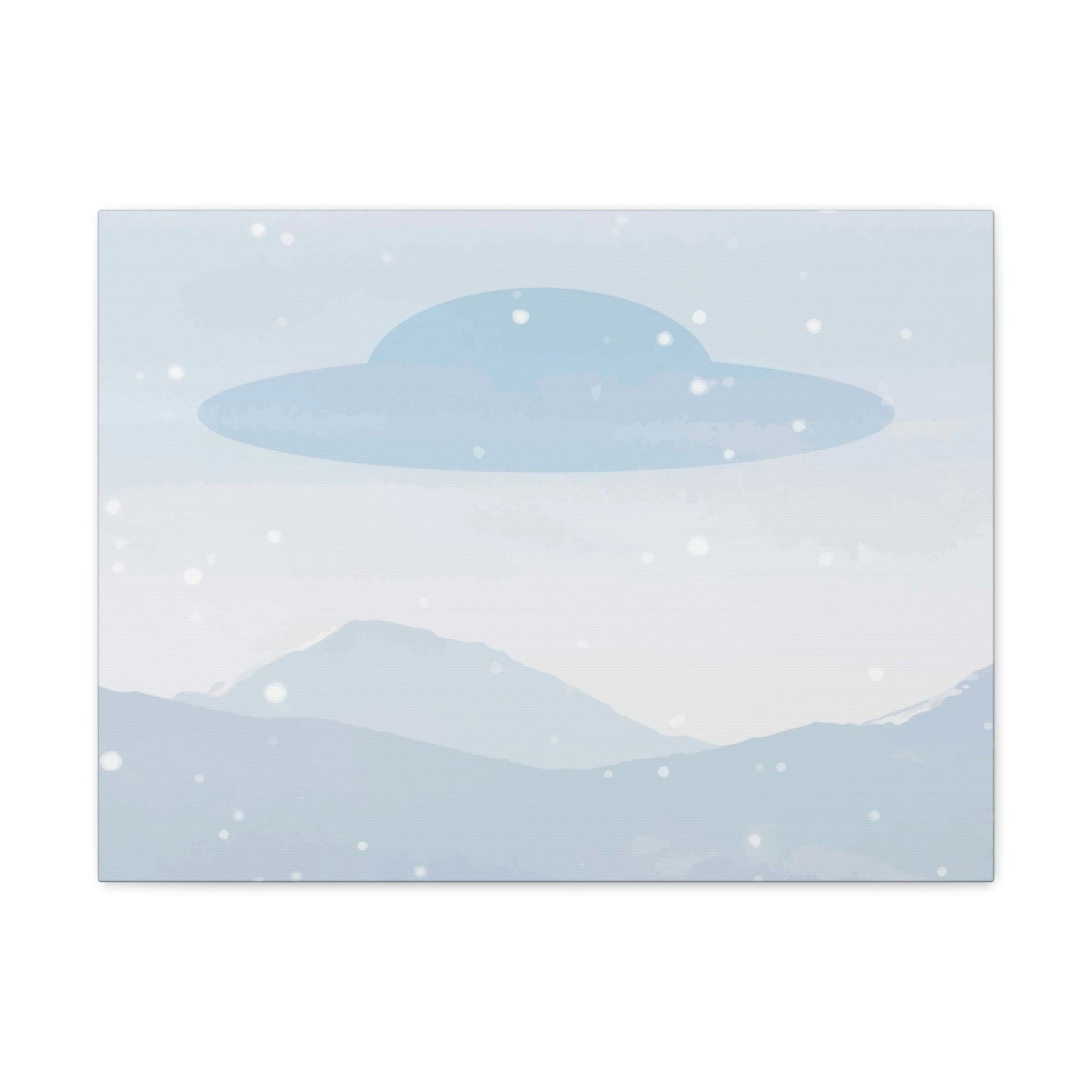 UFO Watercolor Winter Nature Aliens Arrival Classic Art Canvas Gallery Wraps Ichaku [Perfect Gifts Selection]