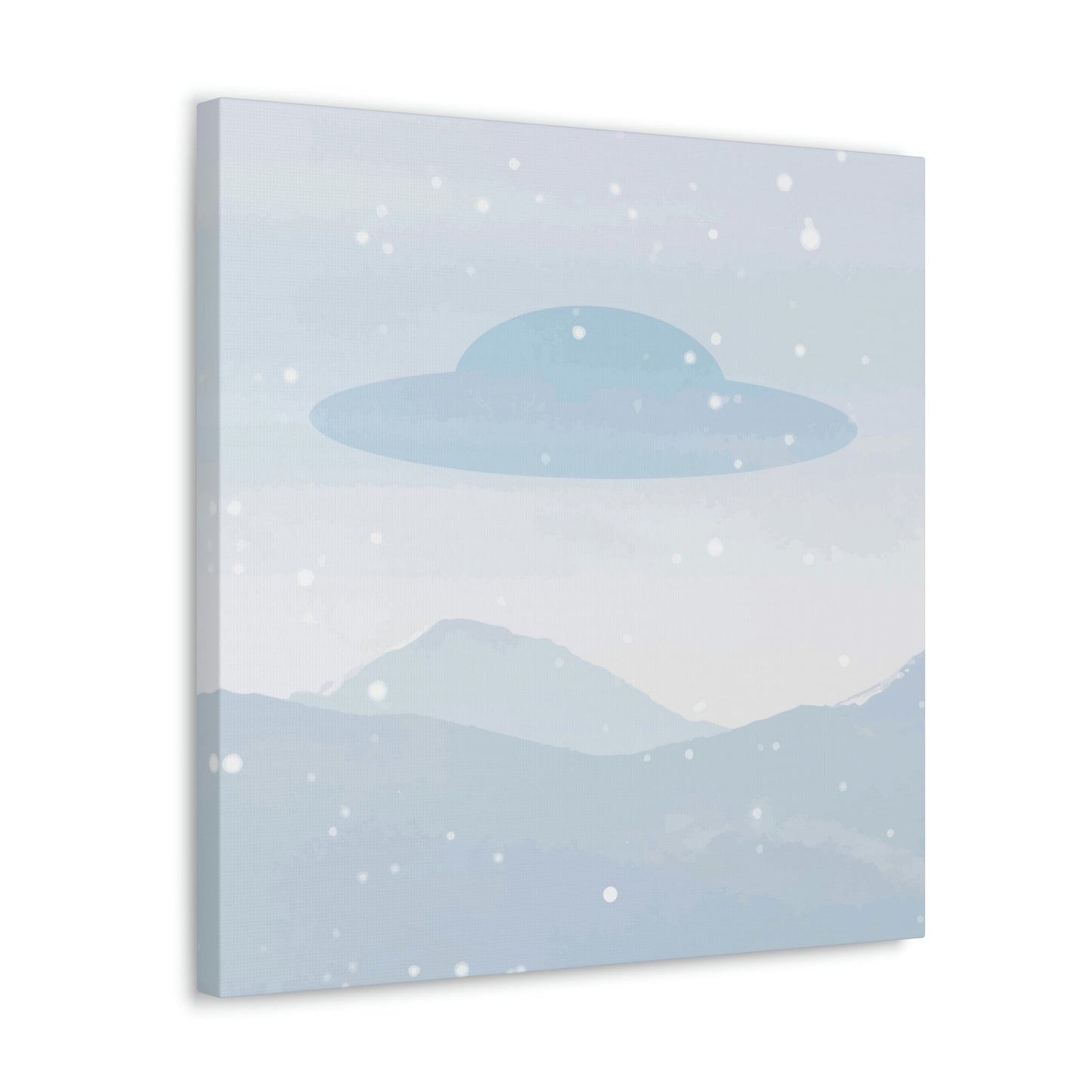 UFO Watercolor Winter Nature Aliens Arrival Classic Art Canvas Gallery Wraps Ichaku [Perfect Gifts Selection]