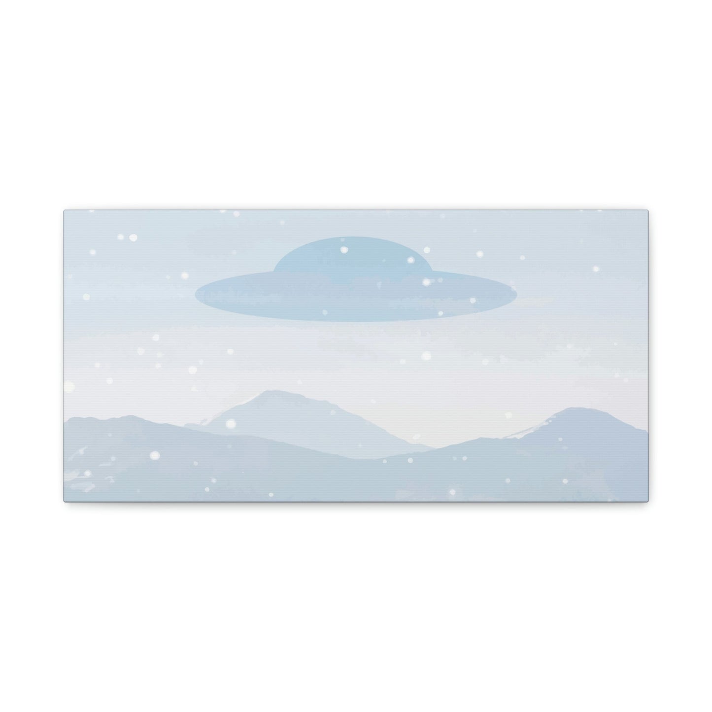 UFO Watercolor Winter Nature Aliens Arrival Classic Art Canvas Gallery Wraps Ichaku [Perfect Gifts Selection]