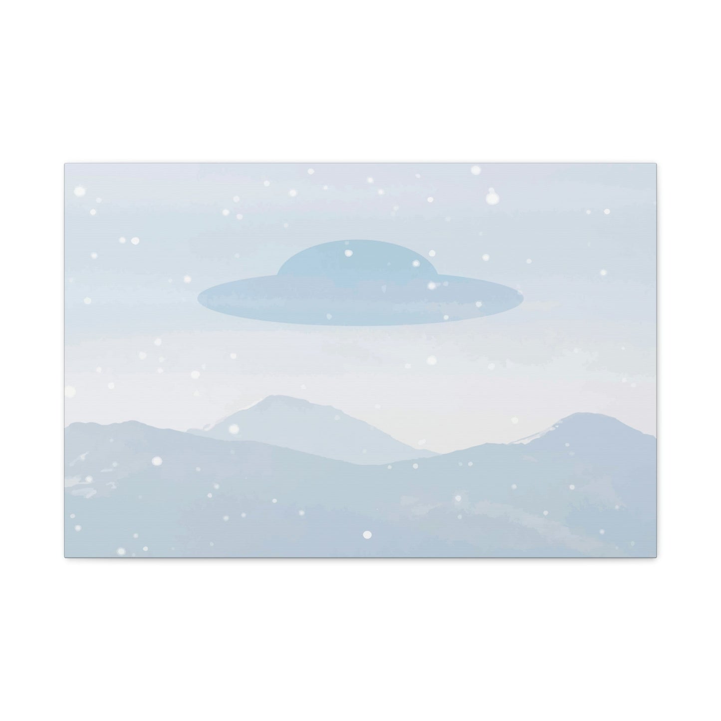 UFO Watercolor Winter Nature Aliens Arrival Classic Art Canvas Gallery Wraps Ichaku [Perfect Gifts Selection]