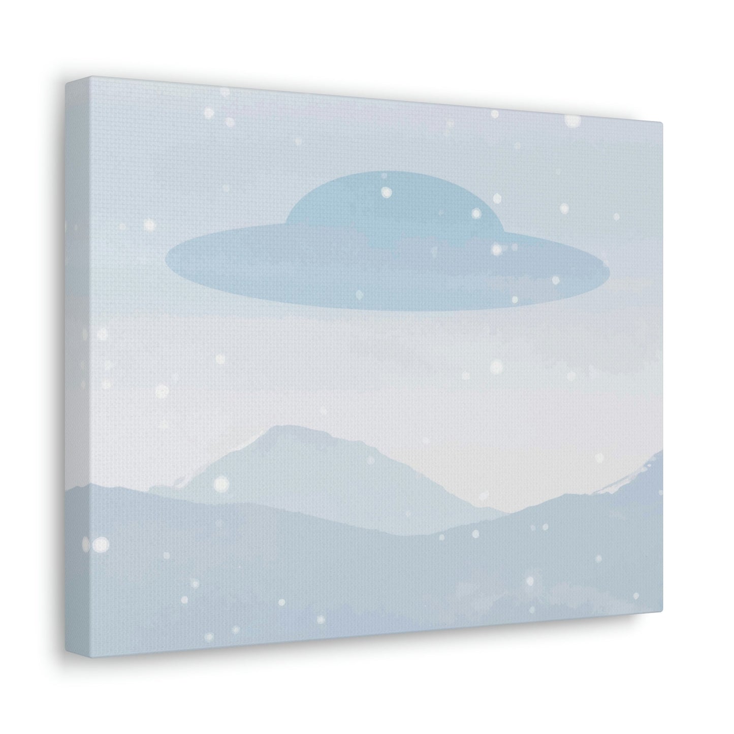 UFO Watercolor Winter Nature Aliens Arrival Classic Art Canvas Gallery Wraps Ichaku [Perfect Gifts Selection]