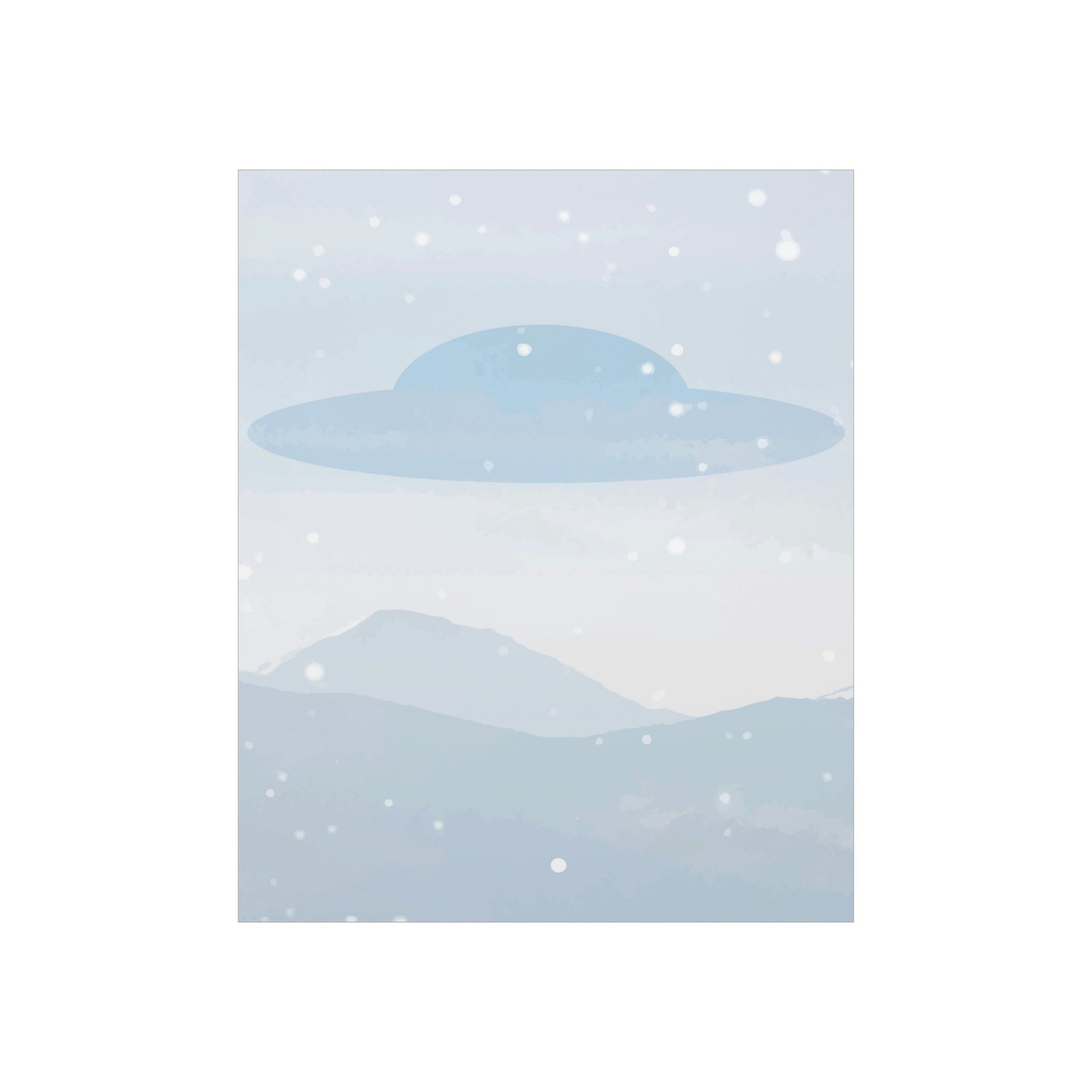 UFO Watercolor Winter Nature Aliens Arrival Minimalist Art Premium Matte Vertical Posters Ichaku [Perfect Gifts Selection]