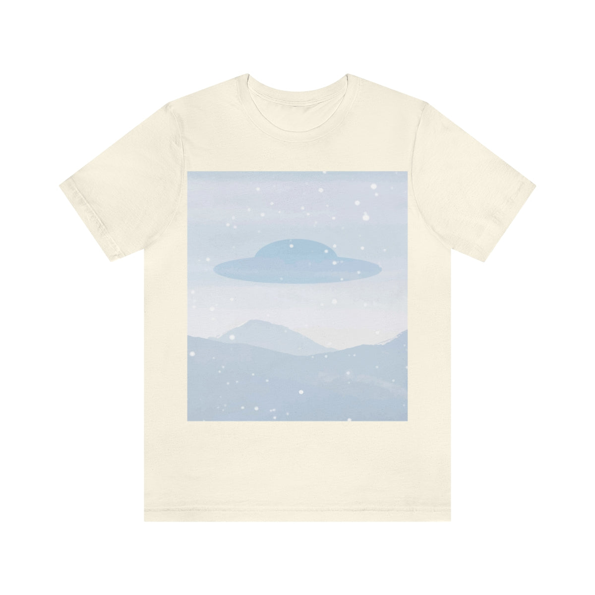 UFO Watercolor Winter Nature Aliens Arrival Unisex Jersey Short Sleeve T-Shirt Ichaku [Perfect Gifts Selection]