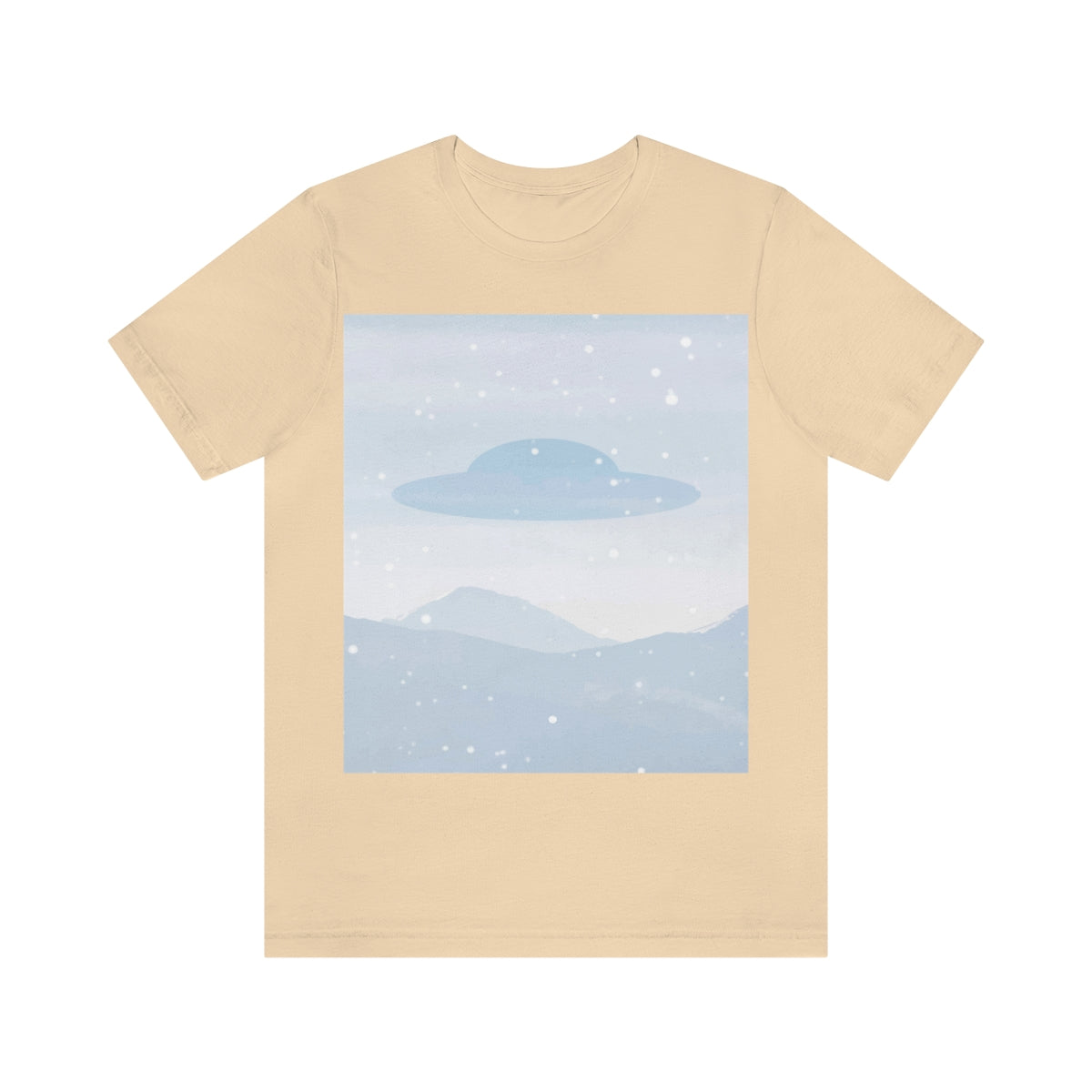 UFO Watercolor Winter Nature Aliens Arrival Unisex Jersey Short Sleeve T-Shirt Ichaku [Perfect Gifts Selection]