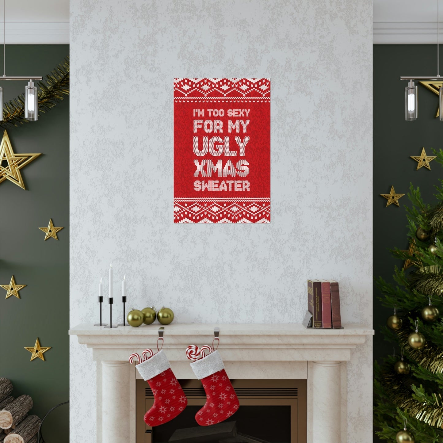 Ugly Christmas Sweater Xmas Slogans Aesthetics Premium Matte Vertical Posters Ichaku [Perfect Gifts Selection]