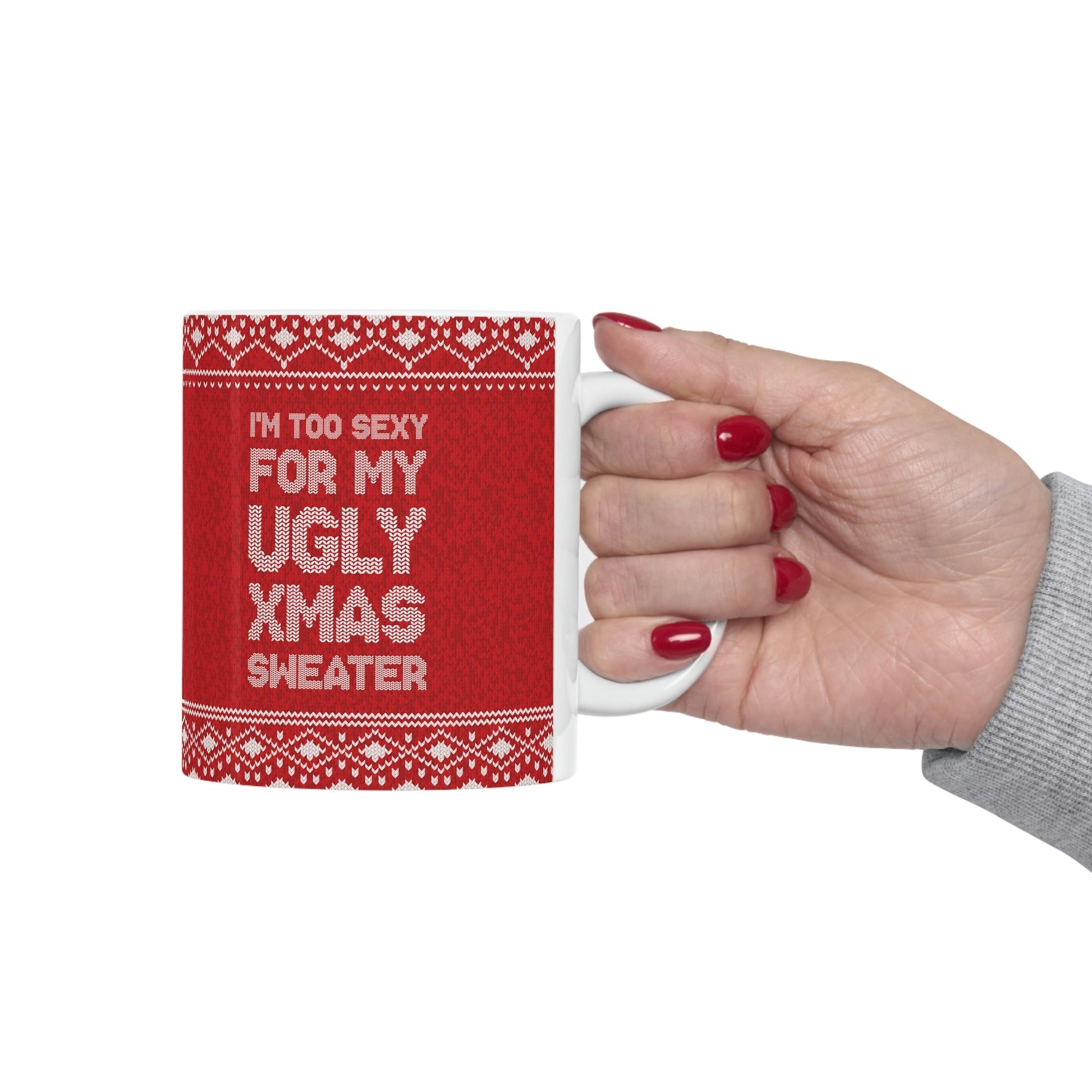 Ugly Christmas Sweater Xmas Slogans Ceramic Mug 11oz Ichaku [Perfect Gifts Selection]