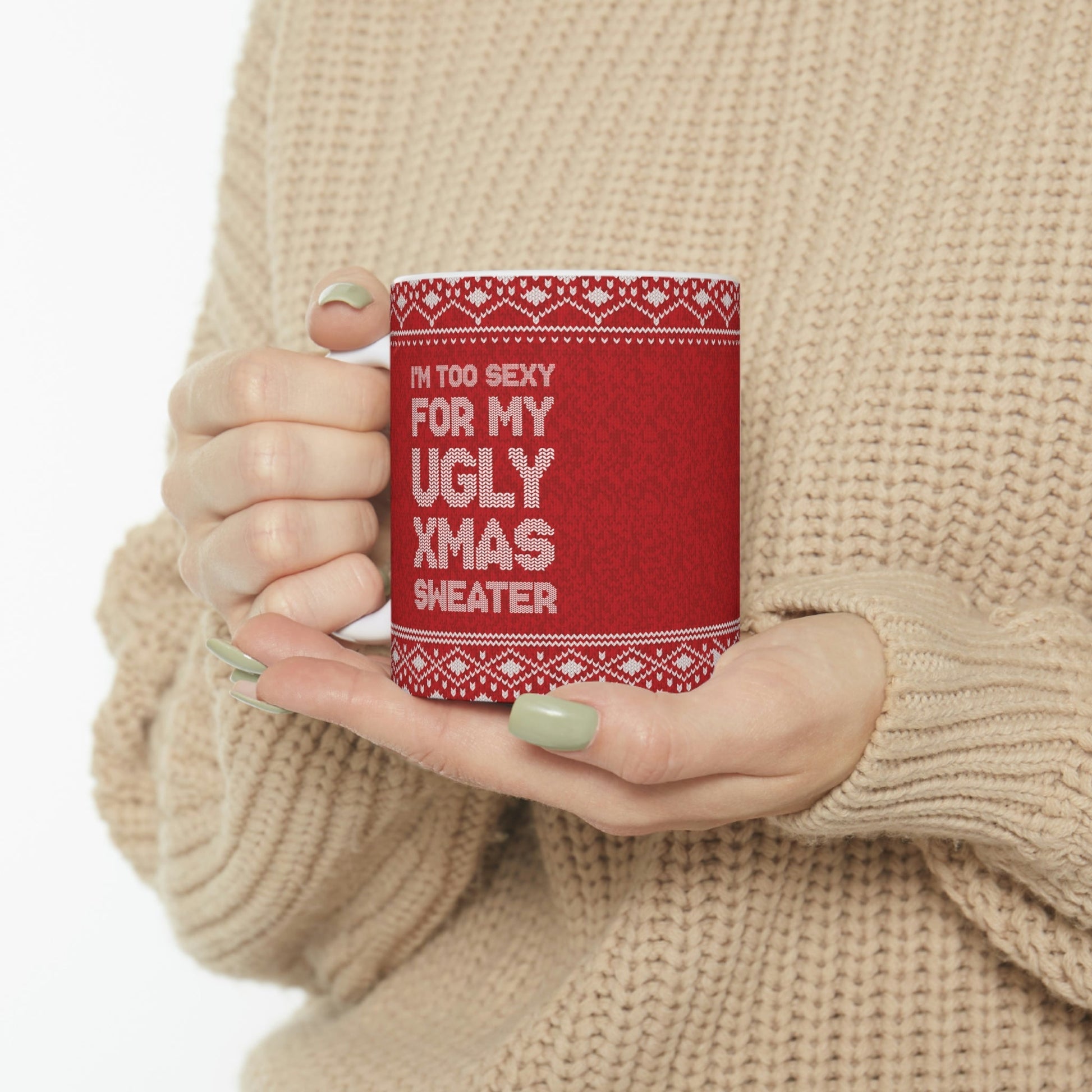 Ugly Christmas Sweater Xmas Slogans Ceramic Mug 11oz Ichaku [Perfect Gifts Selection]