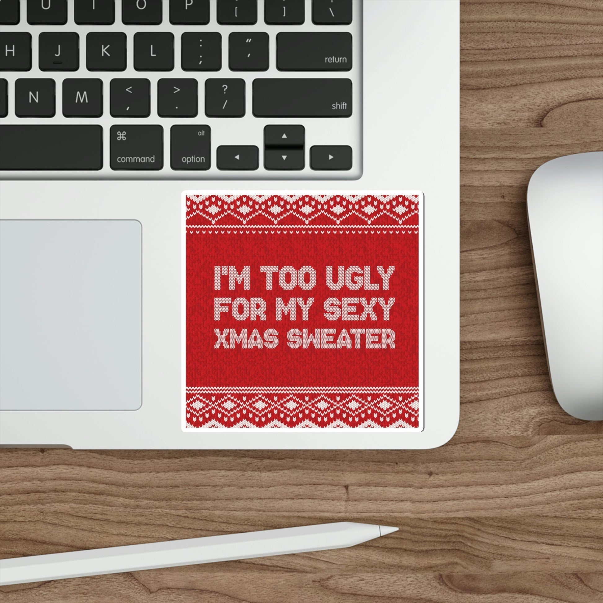 Ugly Christmas Sweater Xmas Slogans Die-Cut Sticker Ichaku [Perfect Gifts Selection]