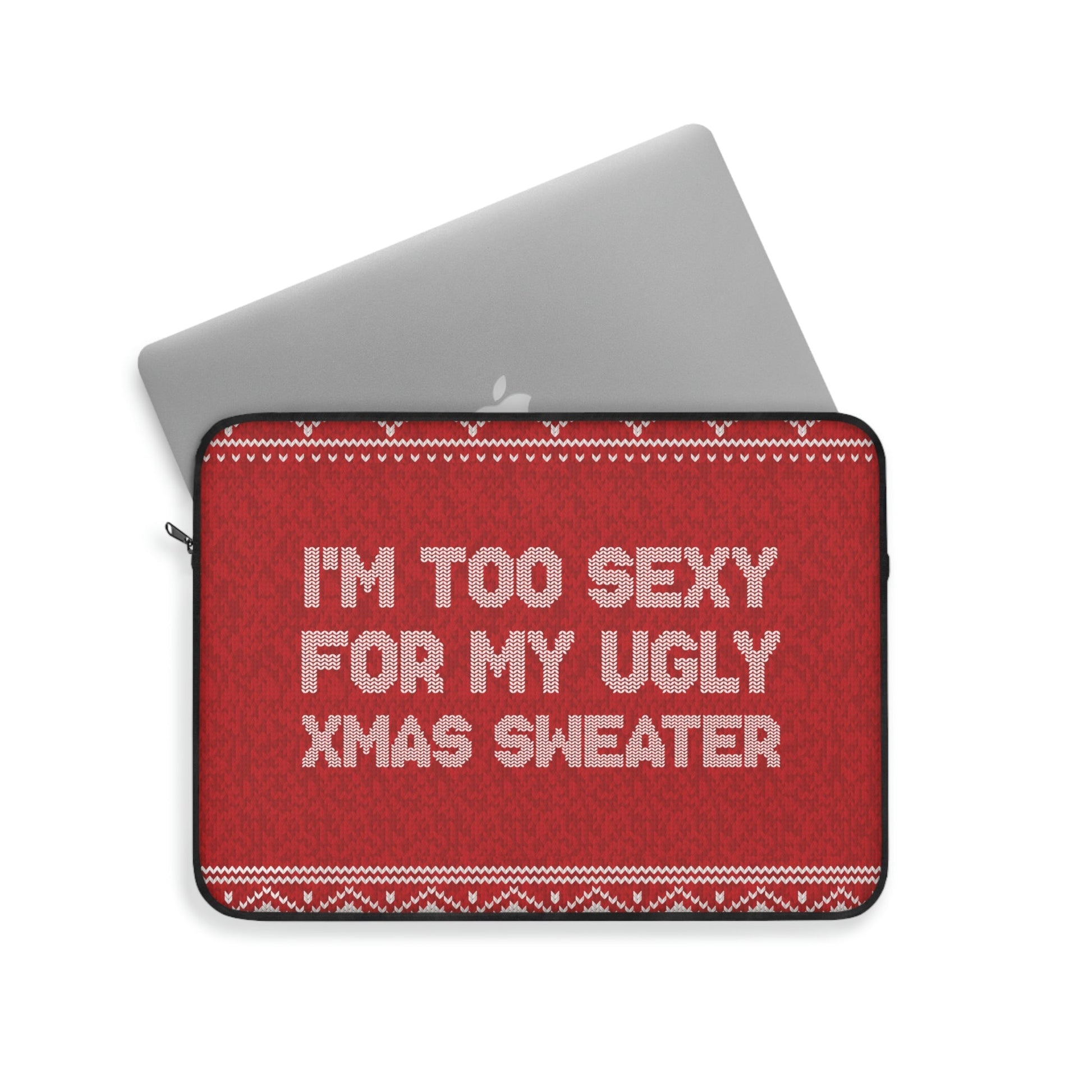 Ugly Christmas Sweater Xmas Slogans Laptop Sleeve Ichaku [Perfect Gifts Selection]