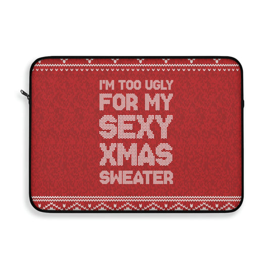 Ugly Christmas Sweater Xmas Slogans Laptop Sleeve Ichaku [Perfect Gifts Selection]