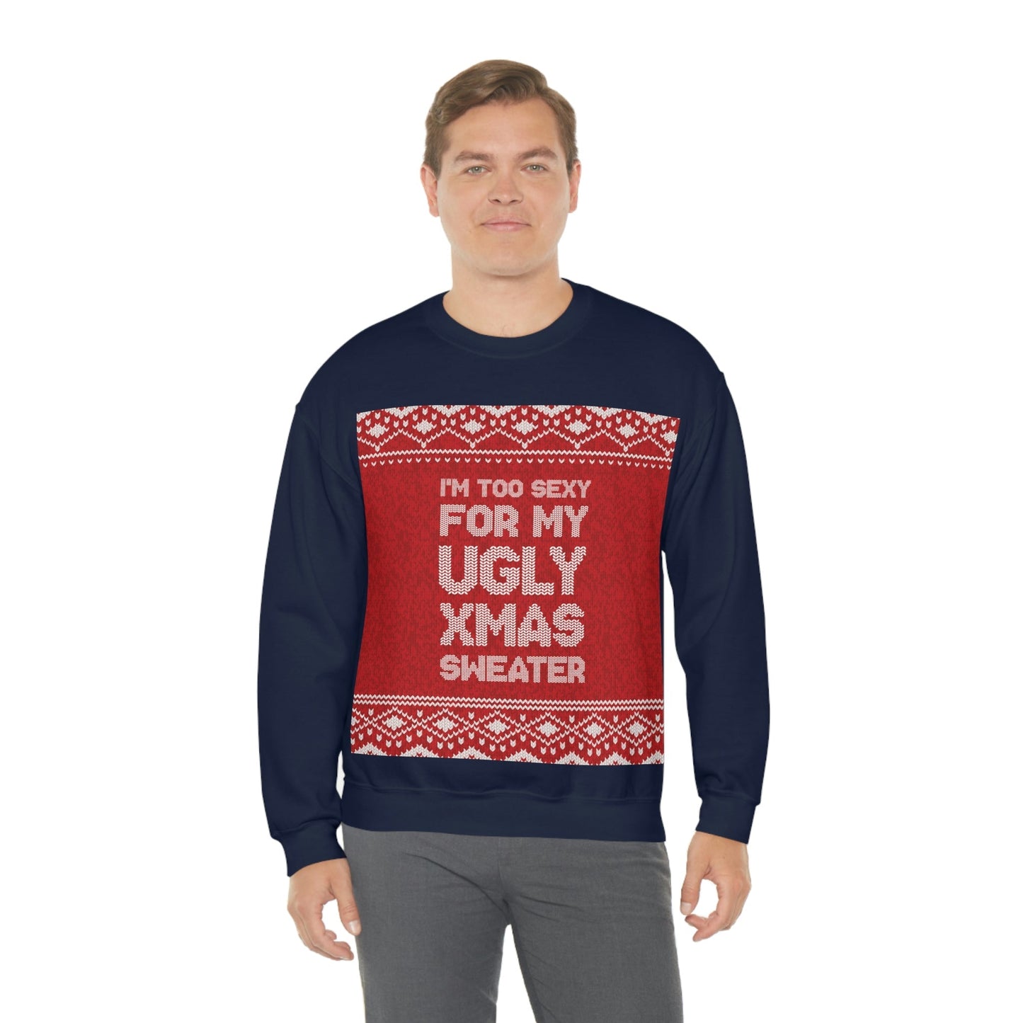 Ugly Christmas Sweater Xmas Slogans Unisex Heavy Blend™ Crewneck Sweatshirt Ichaku [Perfect Gifts Selection]