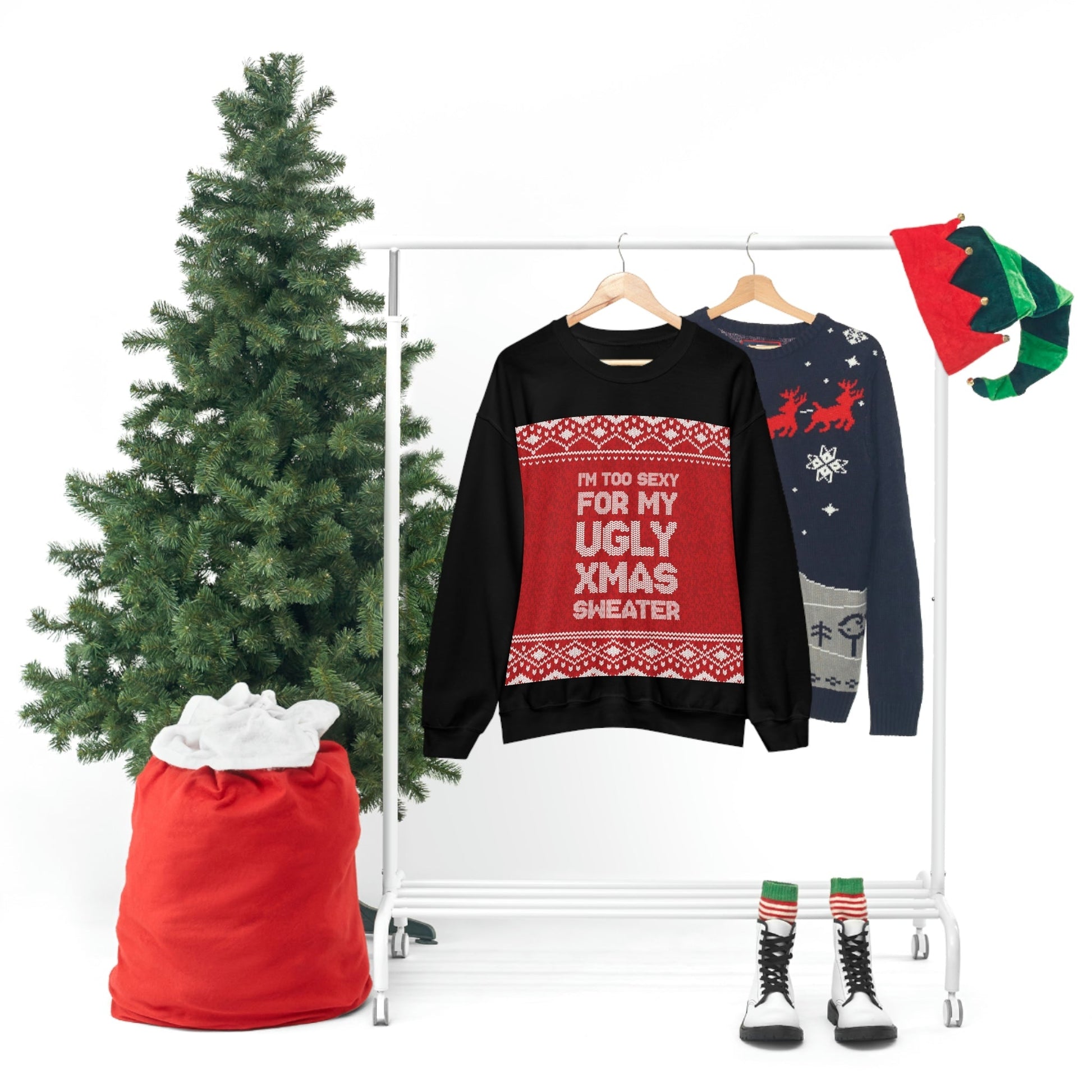 Ugly Christmas Sweater Xmas Slogans Unisex Heavy Blend™ Crewneck Sweatshirt Ichaku [Perfect Gifts Selection]