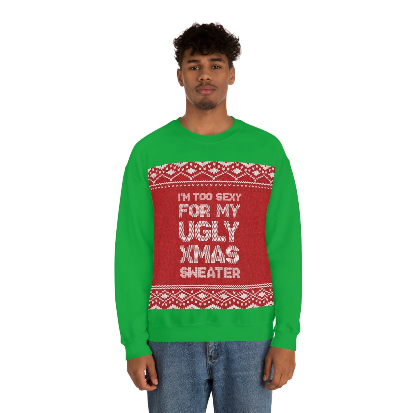 Ugly Christmas Sweater Xmas Slogans Unisex Heavy Blend™ Crewneck Sweatshirt Ichaku [Perfect Gifts Selection]