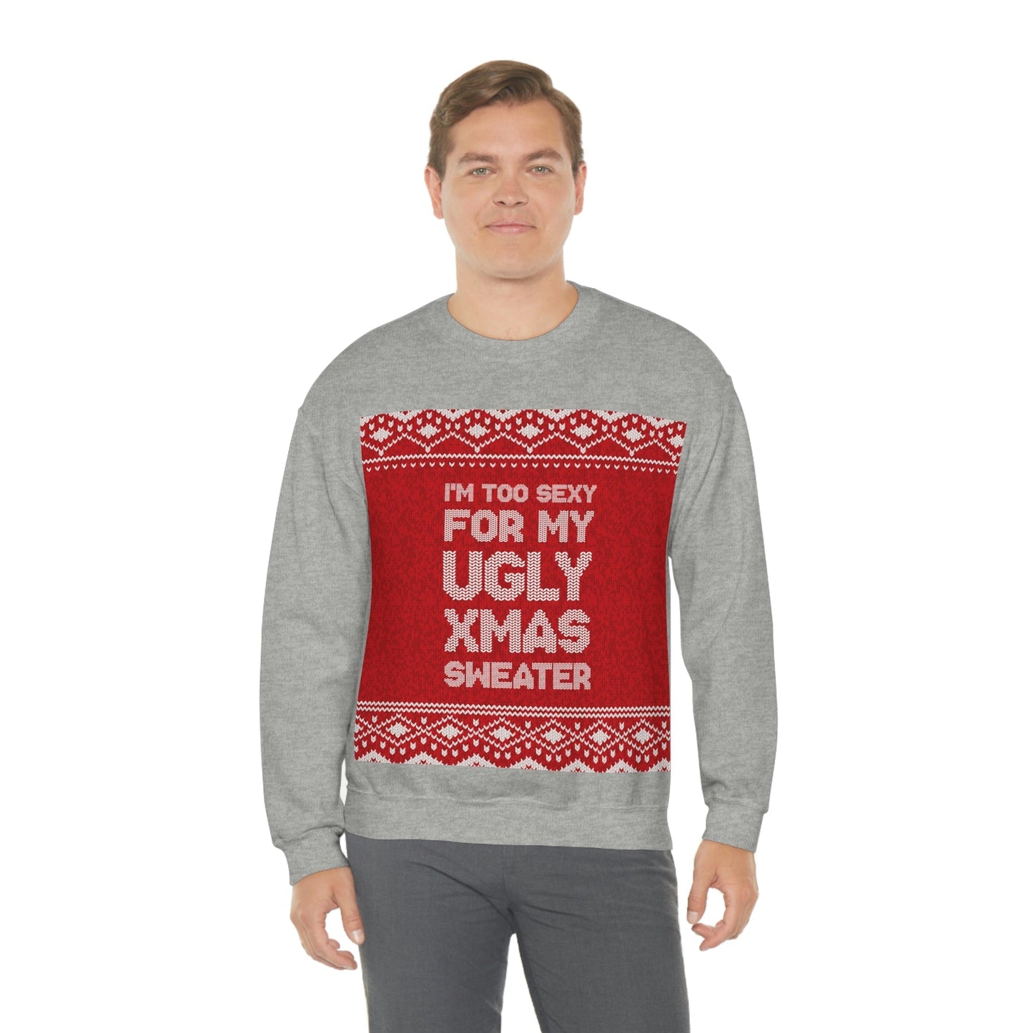 Ugly Christmas Sweater Xmas Slogans Unisex Heavy Blend™ Crewneck Sweatshirt Ichaku [Perfect Gifts Selection]