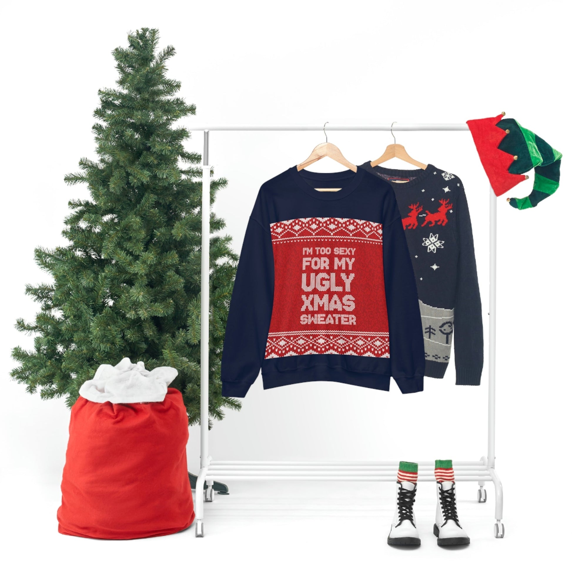 Ugly Christmas Sweater Xmas Slogans Unisex Heavy Blend™ Crewneck Sweatshirt Ichaku [Perfect Gifts Selection]