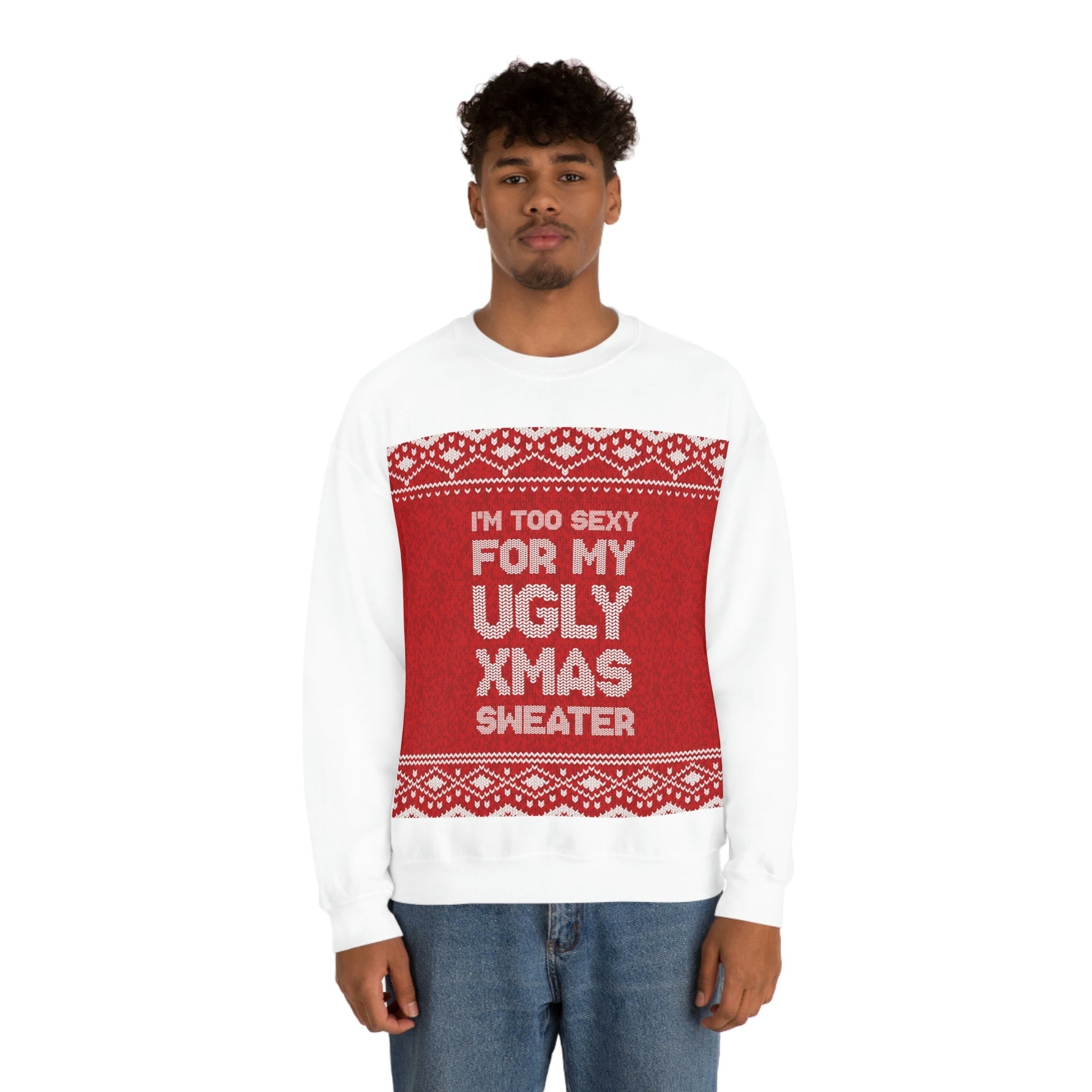 Ugly Christmas Sweater Xmas Slogans Unisex Heavy Blend™ Crewneck Sweatshirt Ichaku [Perfect Gifts Selection]