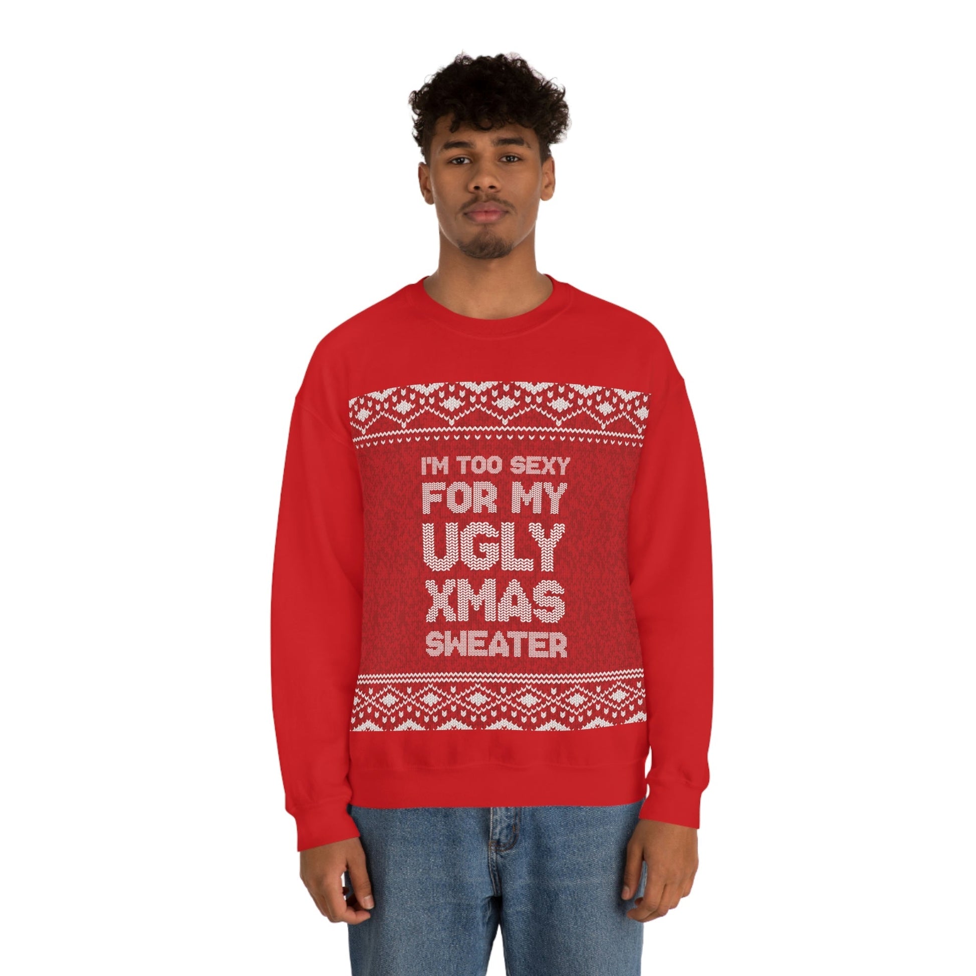 Ugly Christmas Sweater Xmas Slogans Unisex Heavy Blend™ Crewneck Sweatshirt Ichaku [Perfect Gifts Selection]