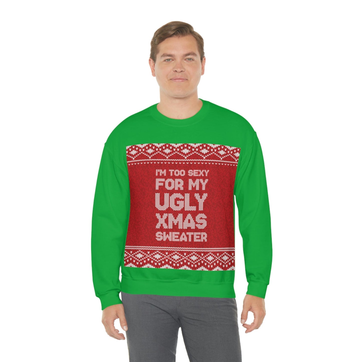 Ugly Christmas Sweater Xmas Slogans Unisex Heavy Blend™ Crewneck Sweatshirt Ichaku [Perfect Gifts Selection]