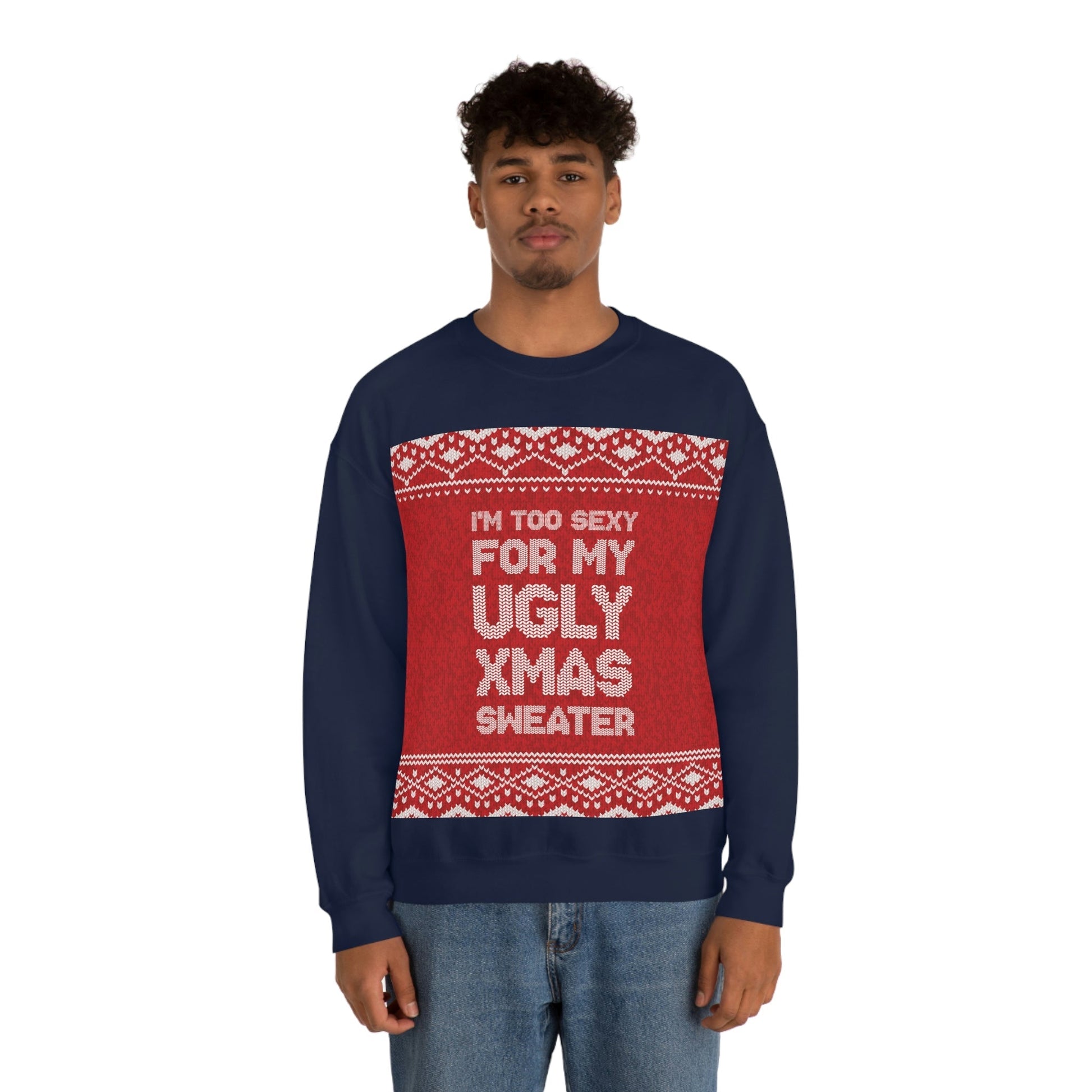 Ugly Christmas Sweater Xmas Slogans Unisex Heavy Blend™ Crewneck Sweatshirt Ichaku [Perfect Gifts Selection]