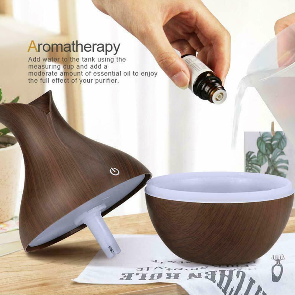 Ultrasonic Humidifier Oil Diffuser Air Purifier Aromatherapy with LED Lights Ichaku [Perfect Gifts Selection]