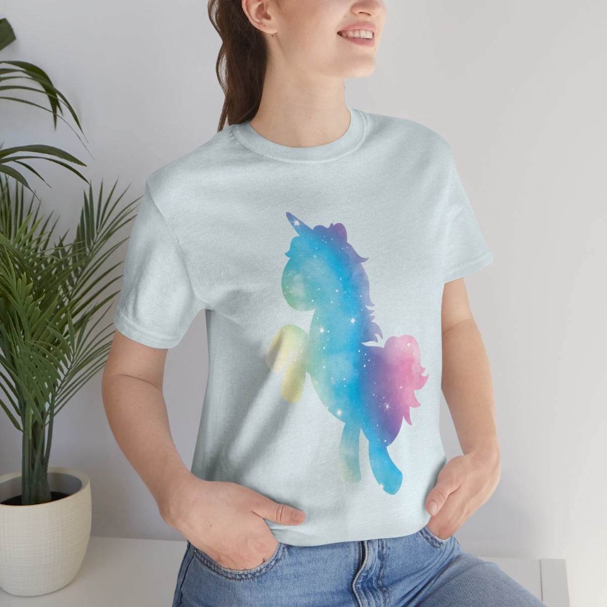 Unicorns Are Cool Rainbow Unisex Jersey Short Sleeve T-Shirt Ichaku [Perfect Gifts Selection]