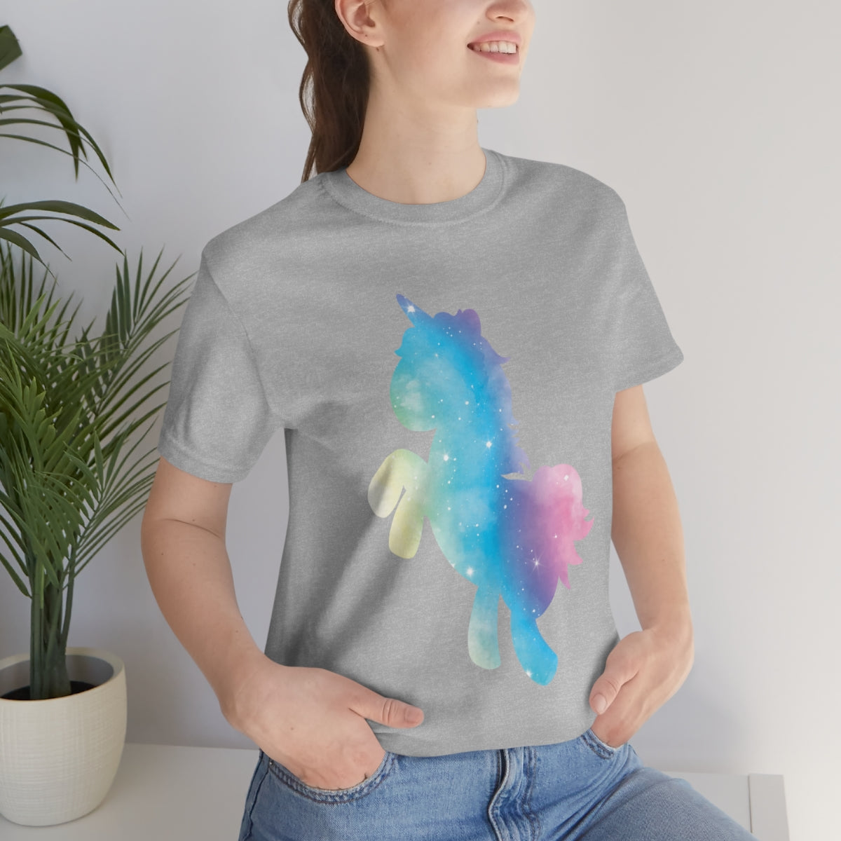 Unicorns Are Cool Rainbow Unisex Jersey Short Sleeve T-Shirt Ichaku [Perfect Gifts Selection]