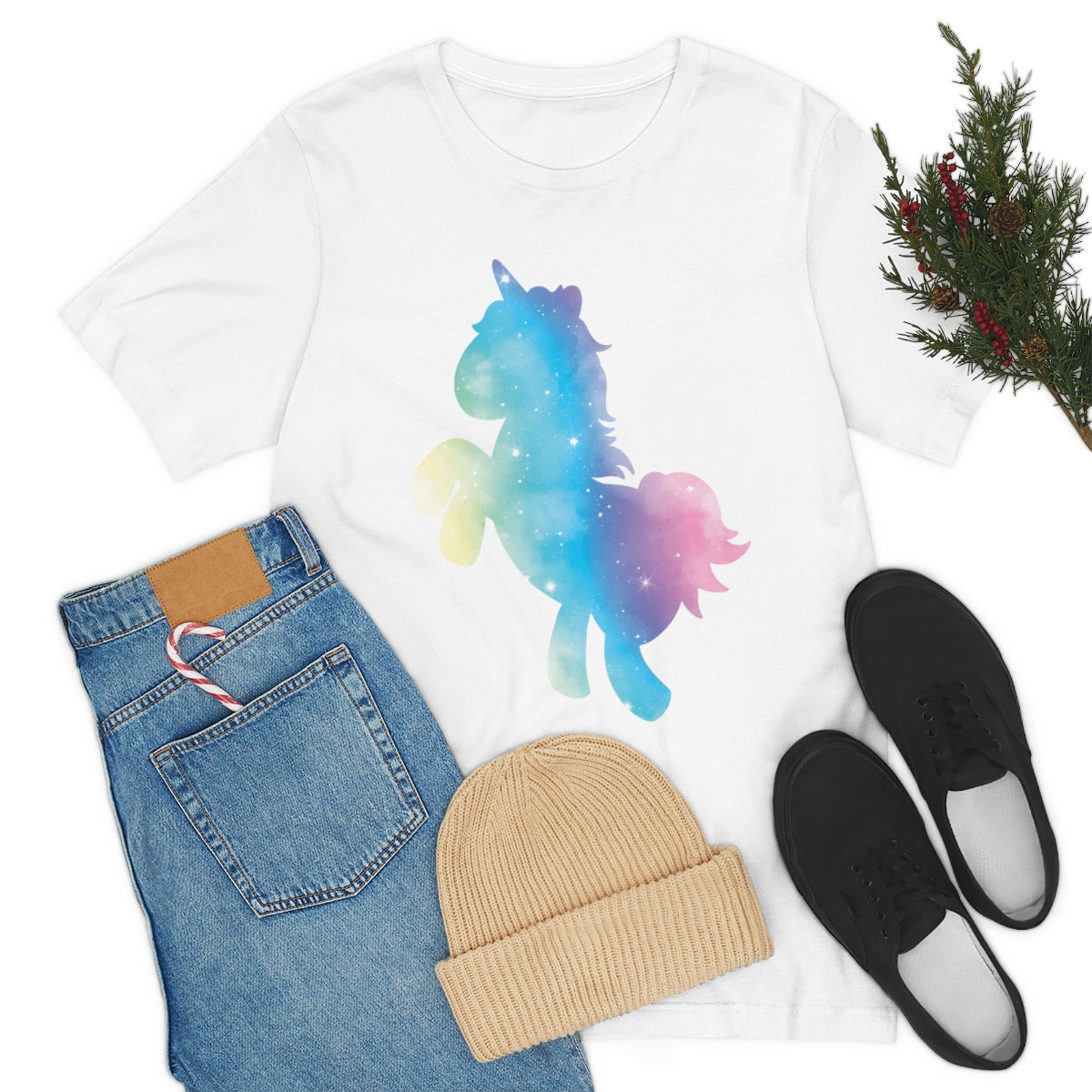 Unicorns Are Cool Rainbow Unisex Jersey Short Sleeve T-Shirt Ichaku [Perfect Gifts Selection]