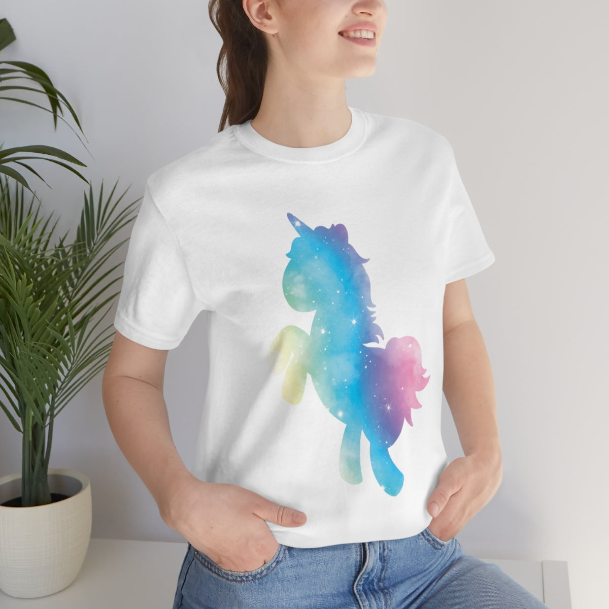 Unicorns Are Cool Rainbow Unisex Jersey Short Sleeve T-Shirt Ichaku [Perfect Gifts Selection]