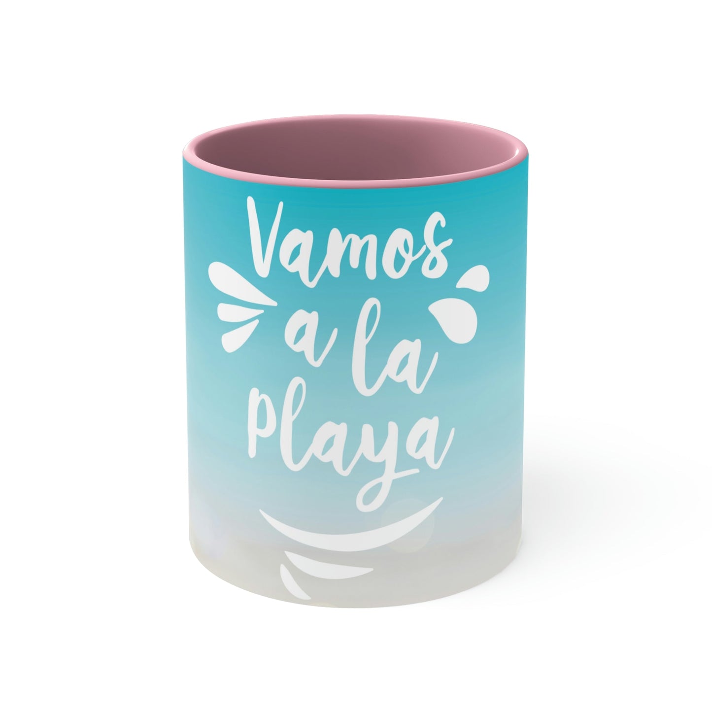 Vamos A La Playa Let's Go To The Beach Sand Art Classic Accent Coffee Mug 11oz Ichaku [Perfect Gifts Selection]
