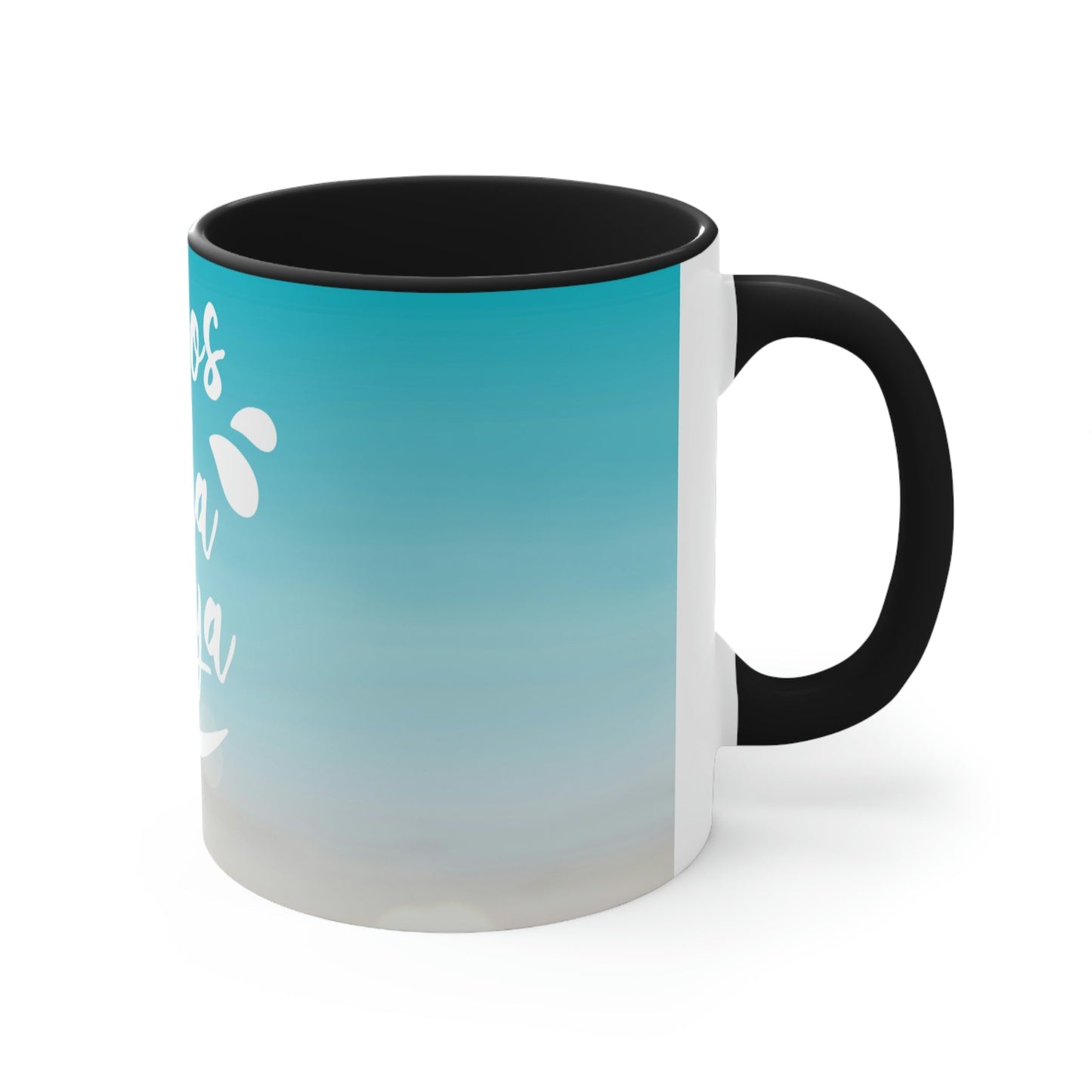 Vamos A La Playa Let's Go To The Beach Sand Art Classic Accent Coffee Mug 11oz Ichaku [Perfect Gifts Selection]