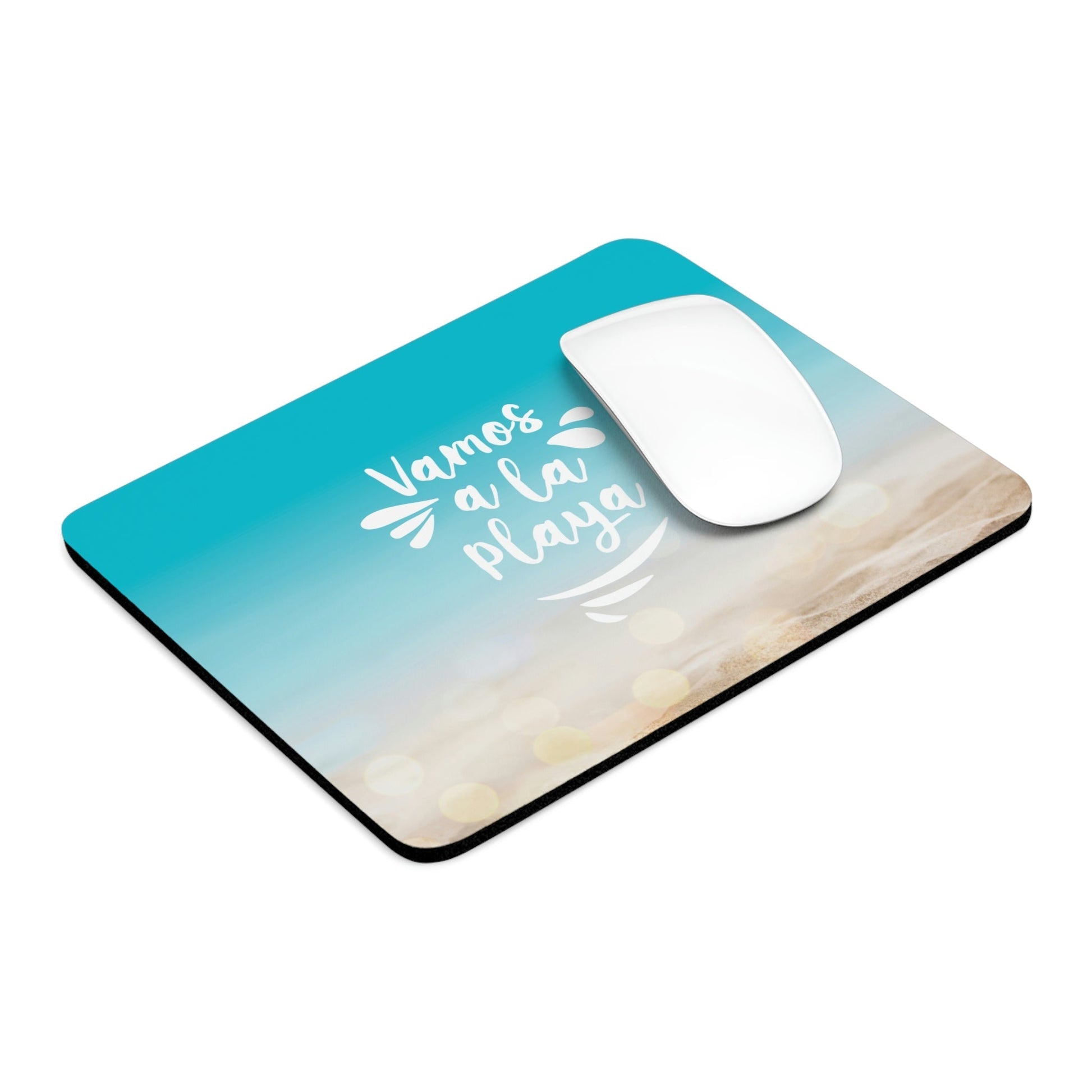 Vamos A La Playa Let's Go To The Beach Sand Art Ergonomic Non-slip Creative Design Mouse Pad Ichaku [Perfect Gifts Selection]