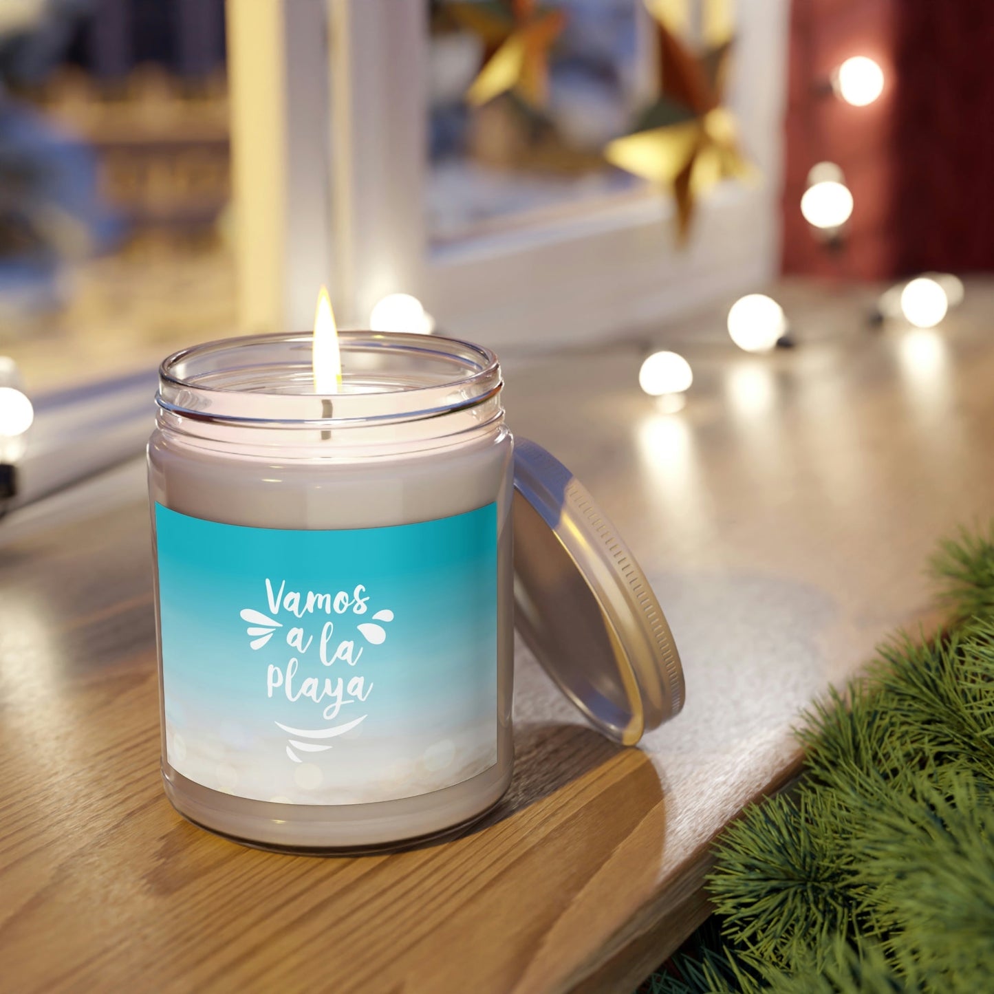 Vamos A La Playa Let's Go To The Beach Sand Art Scented Candle Up to 60hSoy Wax 9oz Ichaku [Perfect Gifts Selection]