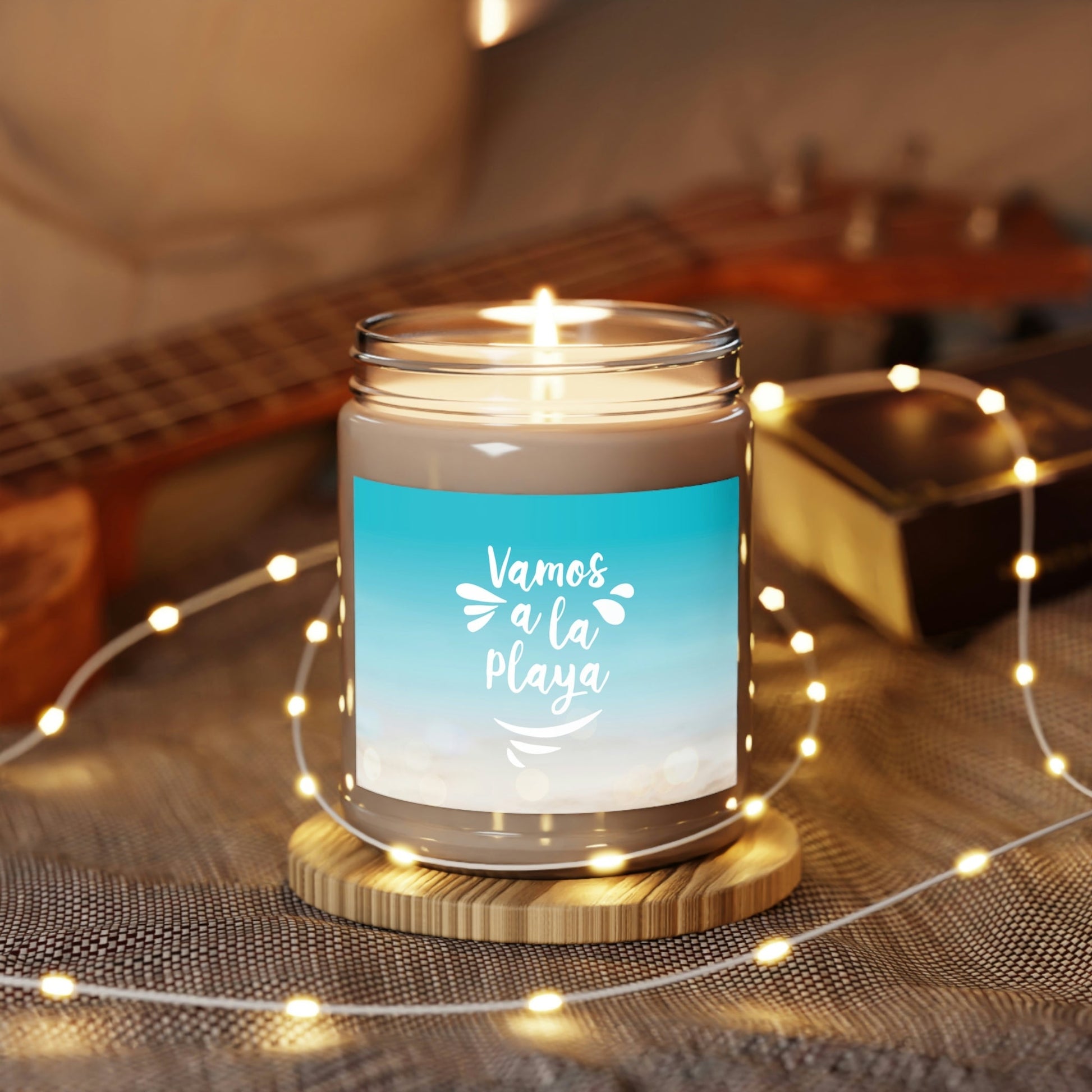 Vamos A La Playa Let's Go To The Beach Sand Art Scented Candle Up to 60hSoy Wax 9oz Ichaku [Perfect Gifts Selection]