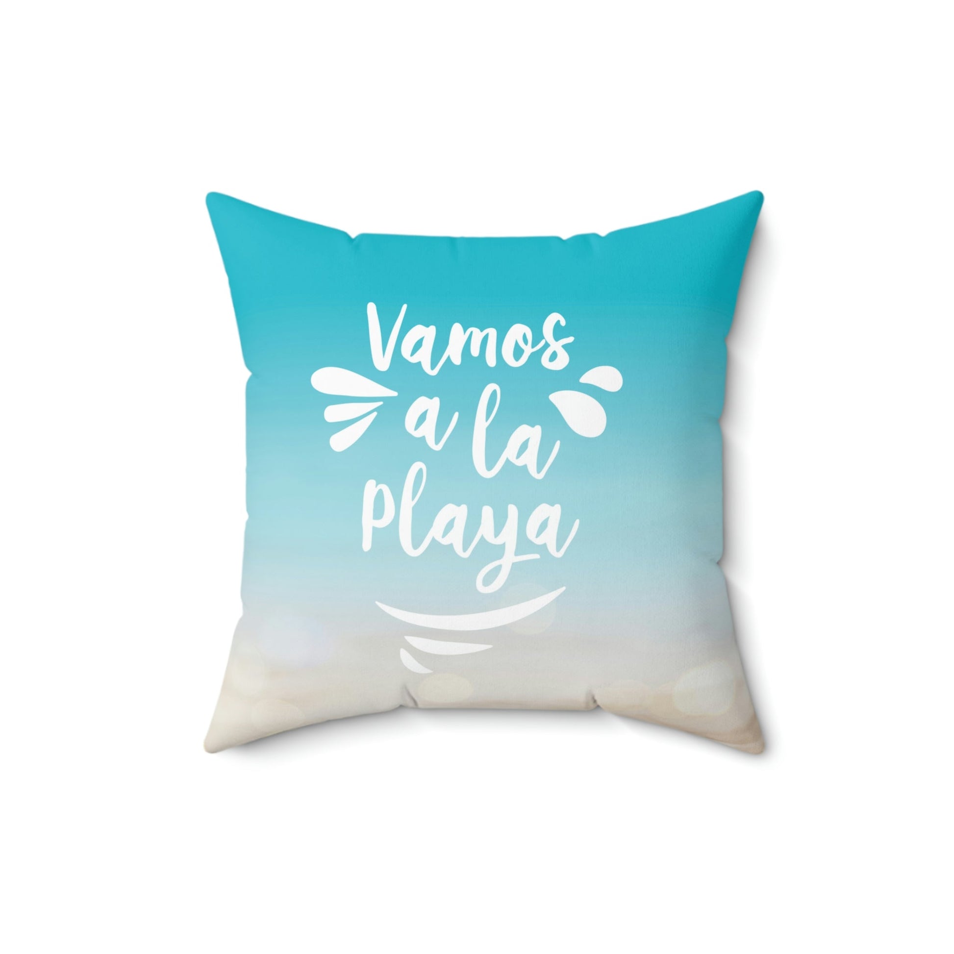 Vamos A La Playa Let's Go To The Beach Sand Art Spun Polyester Square Pillow Ichaku [Perfect Gifts Selection]