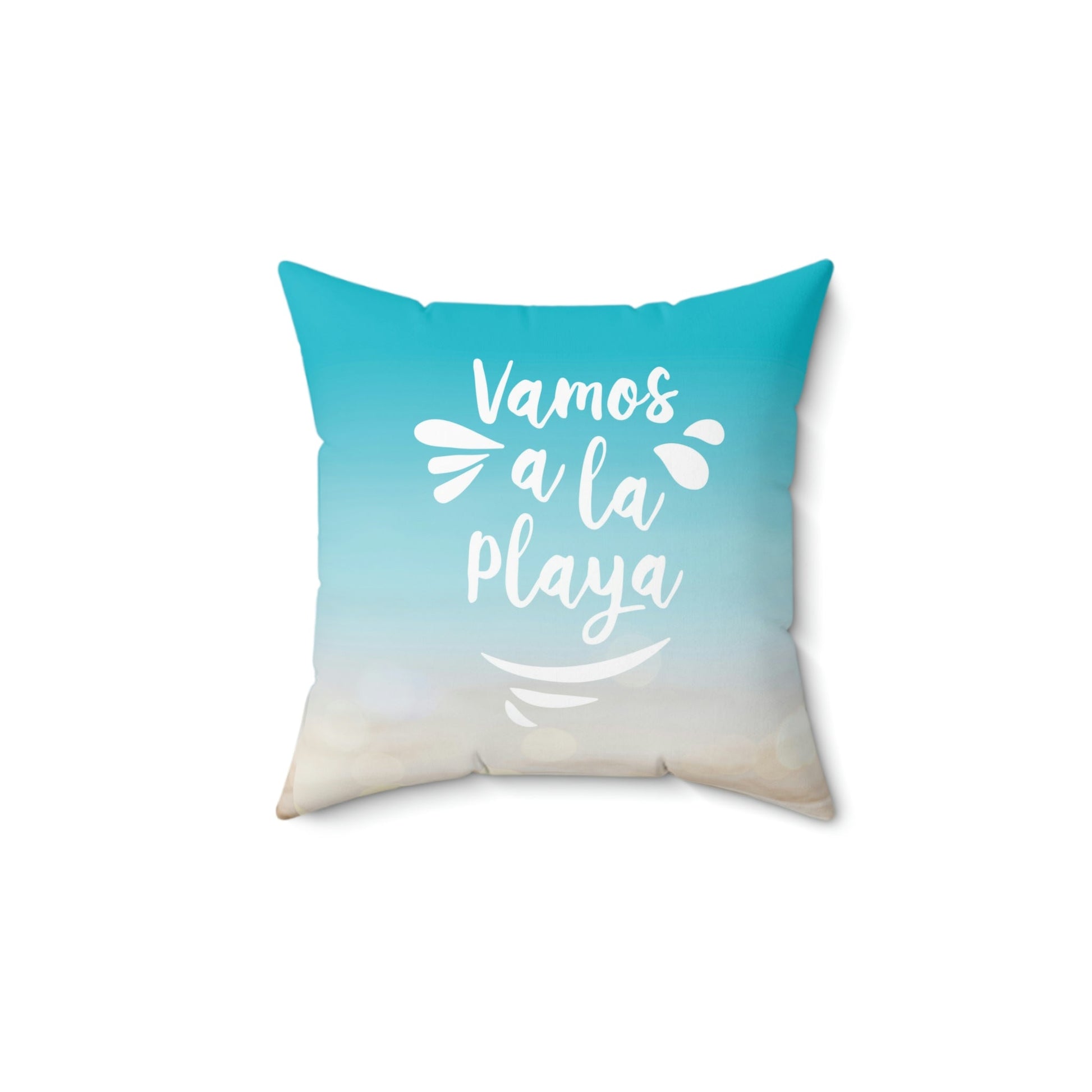 Vamos A La Playa Let's Go To The Beach Sand Art Spun Polyester Square Pillow Ichaku [Perfect Gifts Selection]