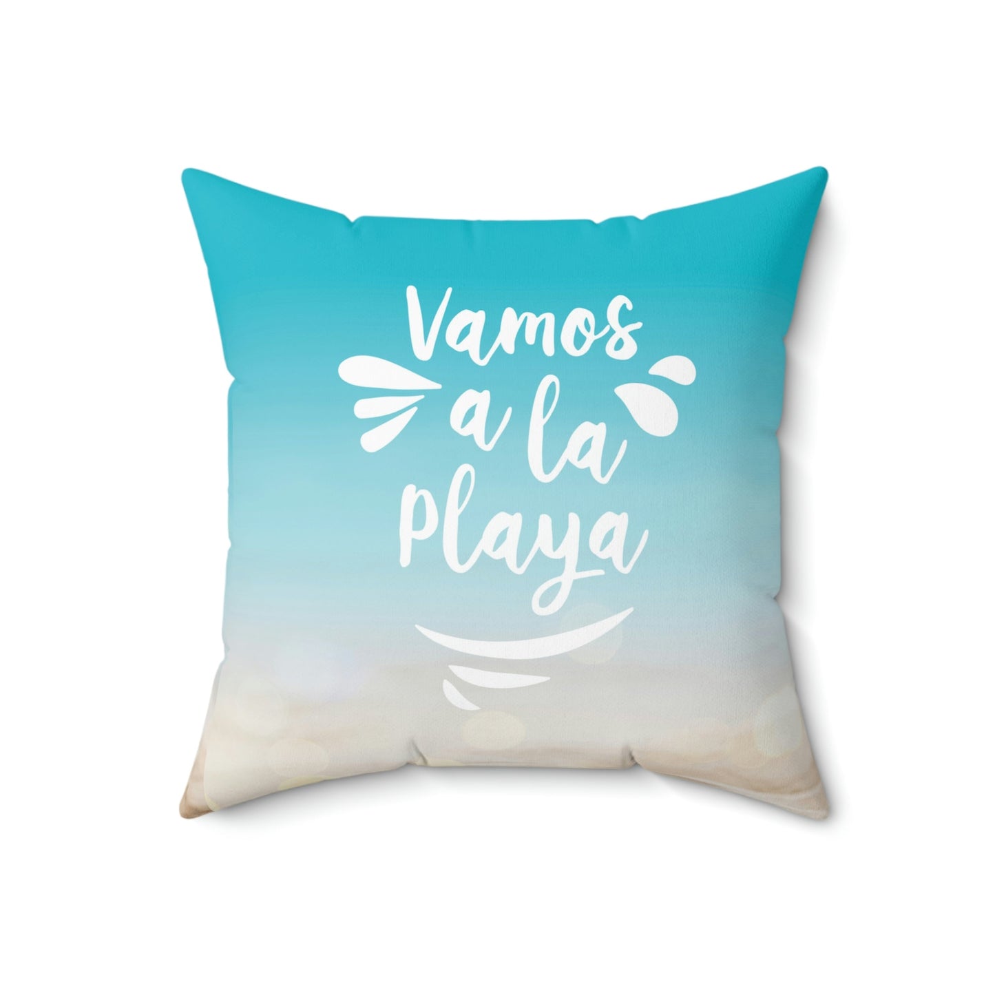 Vamos A La Playa Let's Go To The Beach Sand Art Spun Polyester Square Pillow Ichaku [Perfect Gifts Selection]