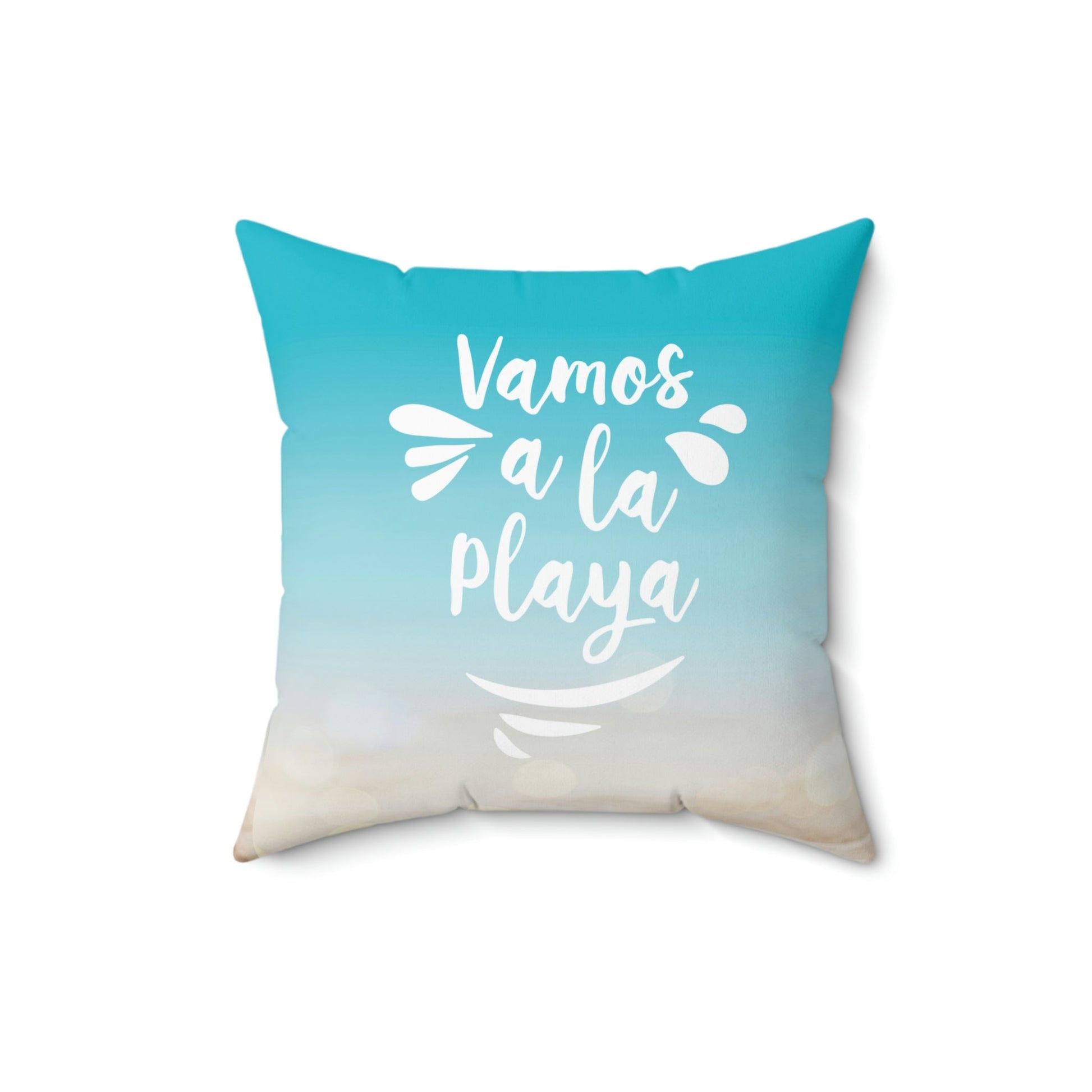 Vamos A La Playa Let's Go To The Beach Sand Art Spun Polyester Square Pillow Ichaku [Perfect Gifts Selection]