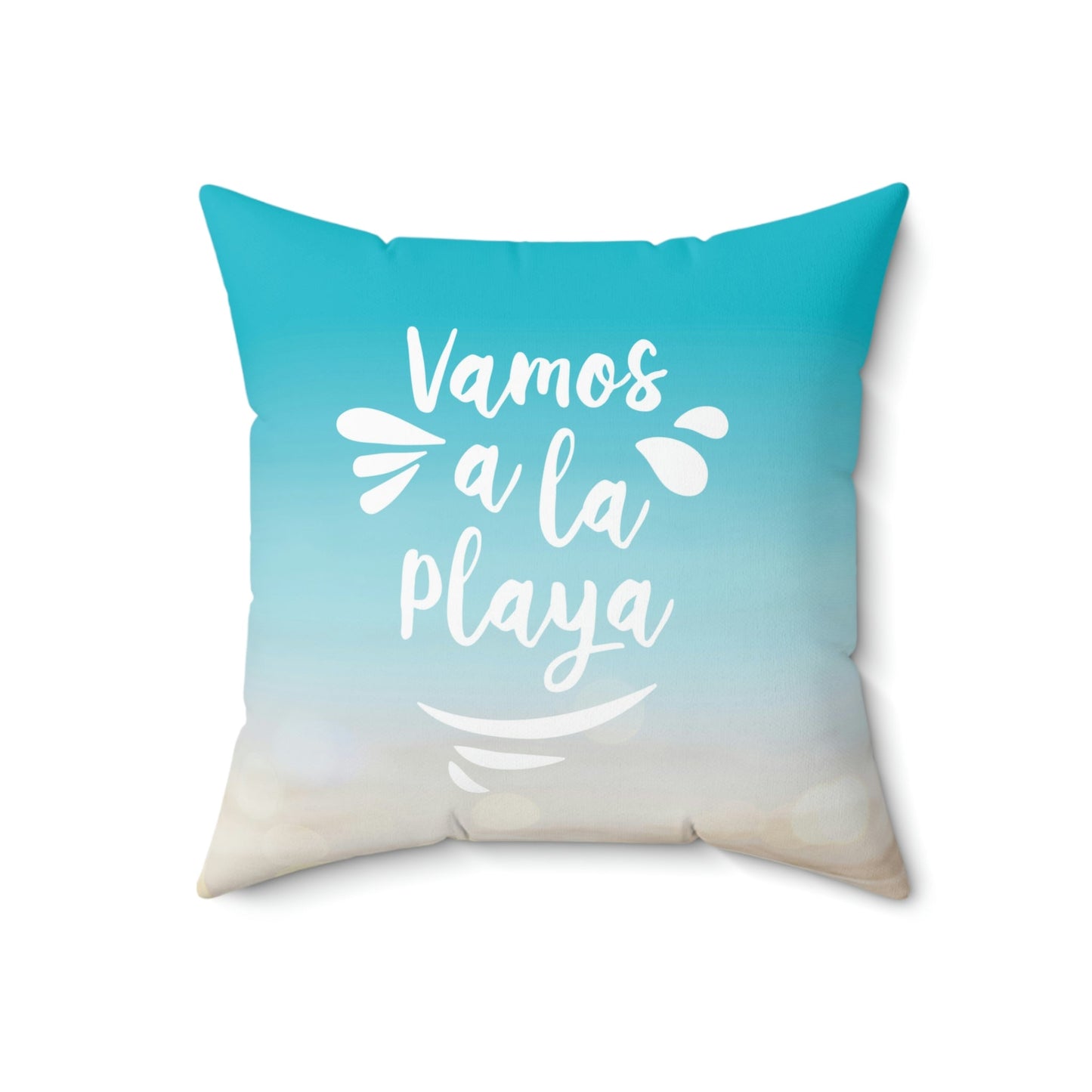 Vamos A La Playa Let's Go To The Beach Sand Art Spun Polyester Square Pillow Ichaku [Perfect Gifts Selection]