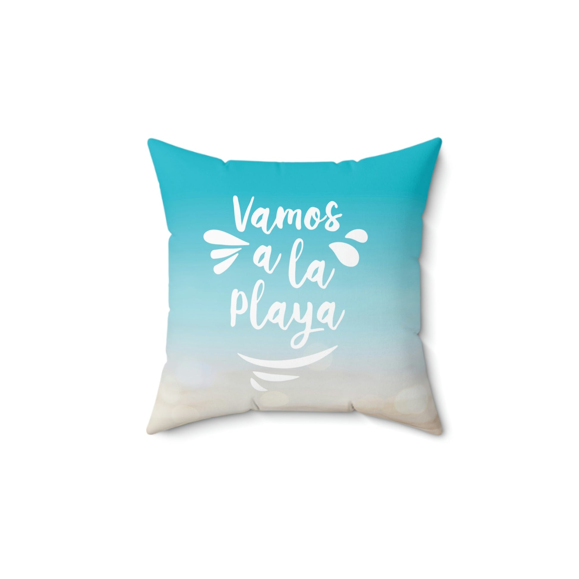 Vamos A La Playa Let's Go To The Beach Sand Art Spun Polyester Square Pillow Ichaku [Perfect Gifts Selection]