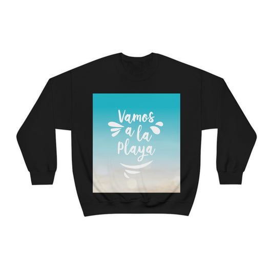 Vamos A La Playa Let's Go To The Beach Sand Art Unisex Heavy Blend™ Crewneck Sweatshirt Ichaku [Perfect Gifts Selection]