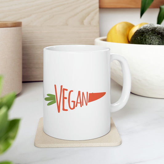 Vegan Food Healthy Meal Orange Simple Carrot Ceramic Mug 11oz Ichaku [Perfect Gifts Selection]