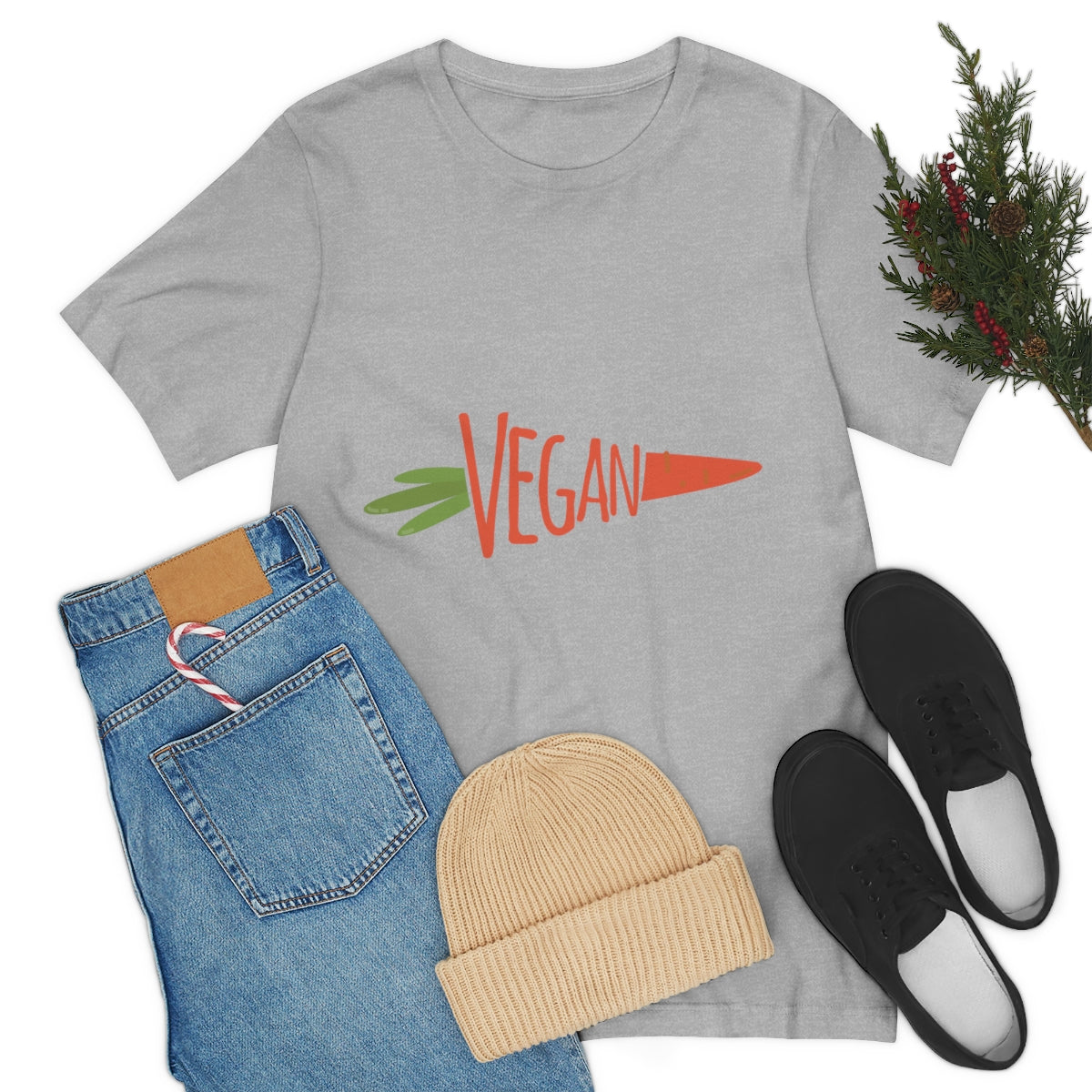 Vegan Food Healthy Meal Orange Simple Carrot  Unisex Jersey Short Sleeve T-Shirt Ichaku [Perfect Gifts Selection]