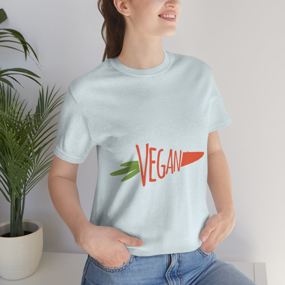 Vegan Food Healthy Meal Orange Simple Carrot  Unisex Jersey Short Sleeve T-Shirt Ichaku [Perfect Gifts Selection]