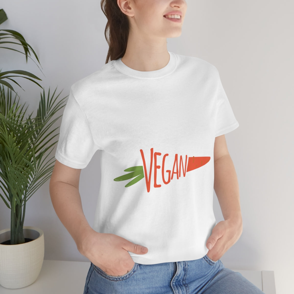 Vegan Food Healthy Meal Orange Simple Carrot  Unisex Jersey Short Sleeve T-Shirt Ichaku [Perfect Gifts Selection]