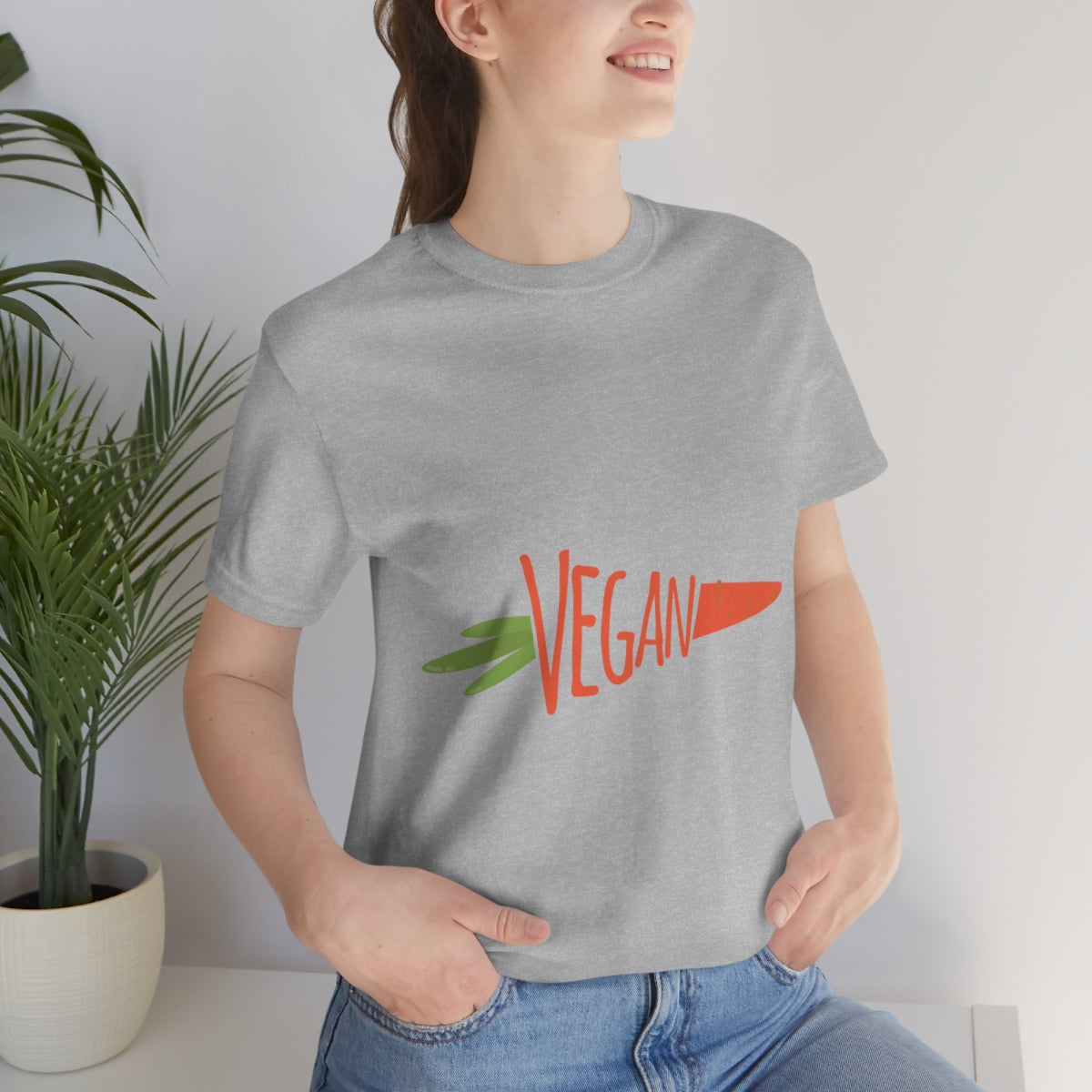 Vegan Food Healthy Meal Orange Simple Carrot  Unisex Jersey Short Sleeve T-Shirt Ichaku [Perfect Gifts Selection]