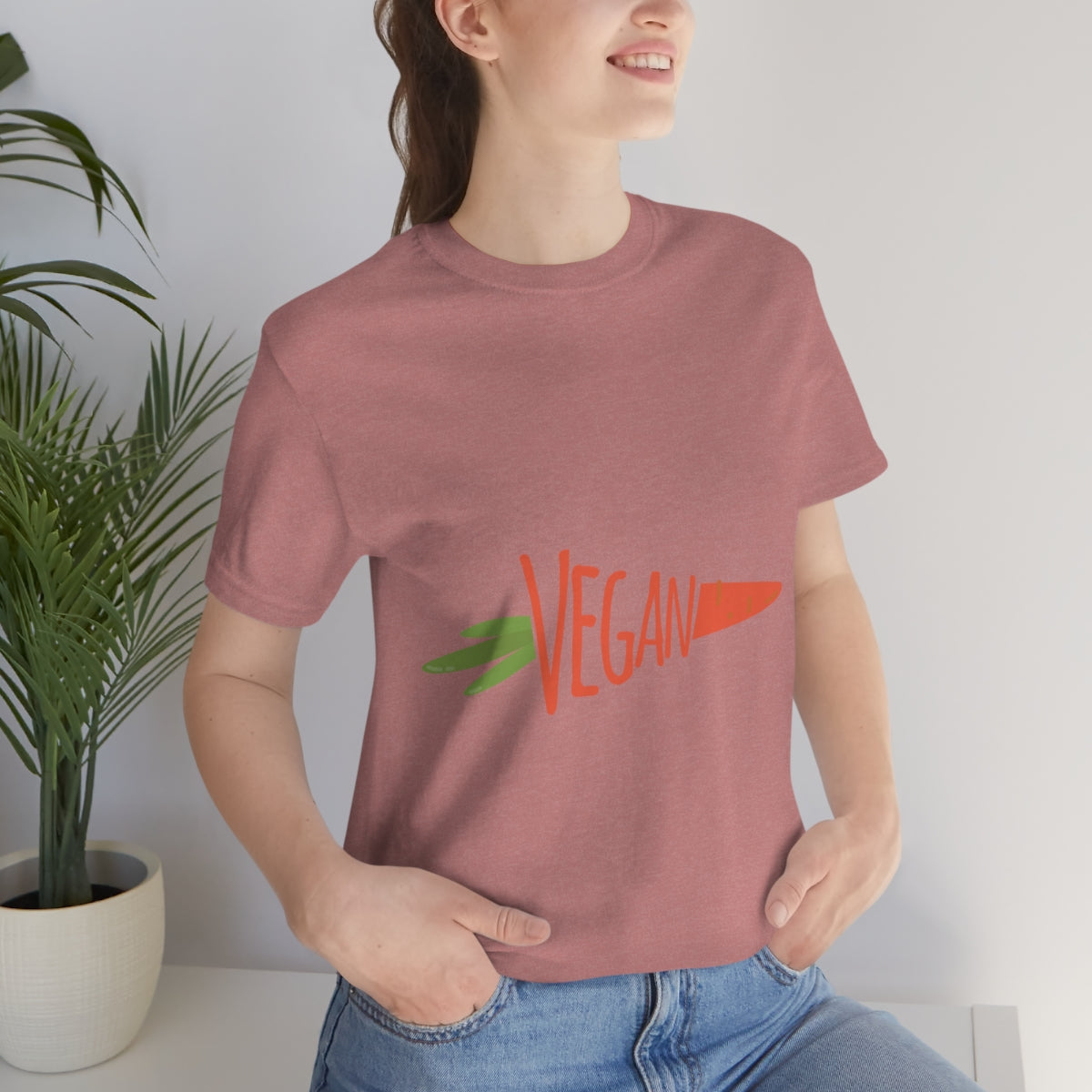 Vegan Food Healthy Meal Orange Simple Carrot  Unisex Jersey Short Sleeve T-Shirt Ichaku [Perfect Gifts Selection]